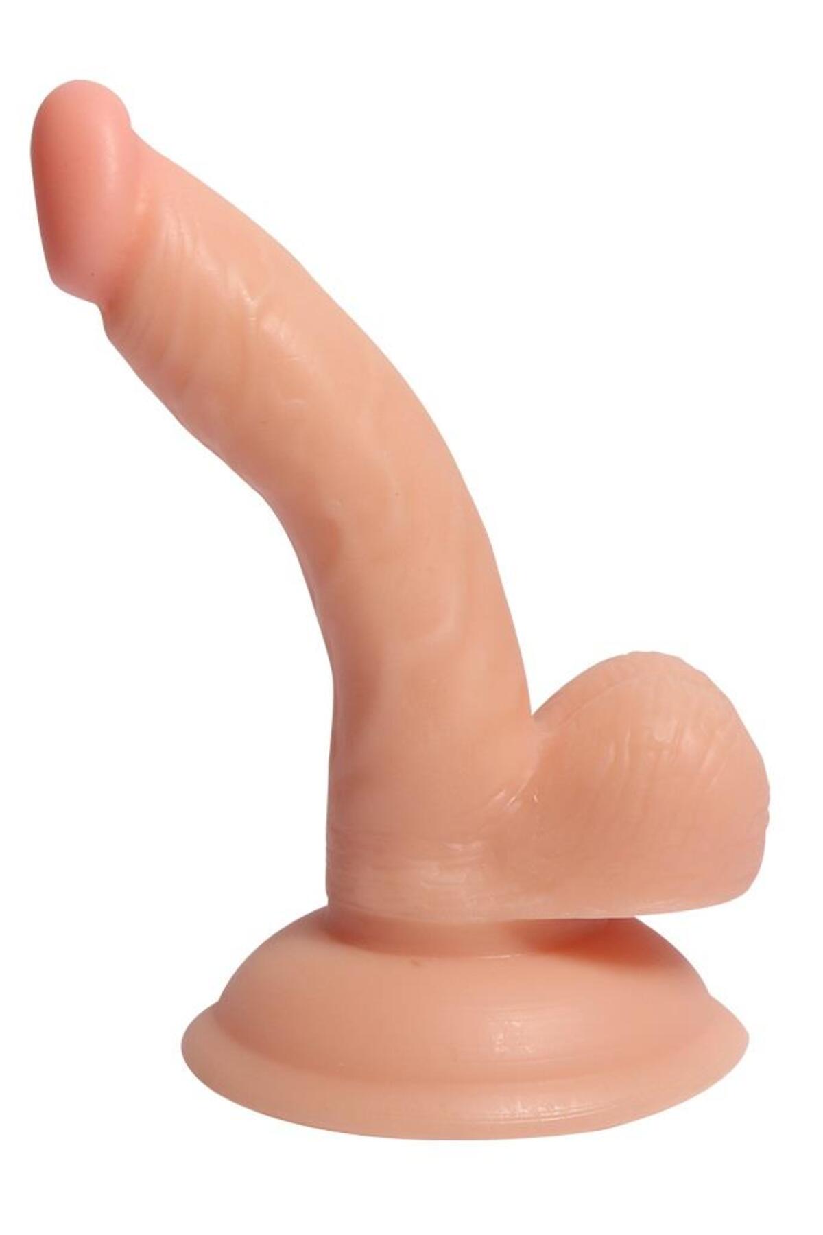 Anal Vajina Kemerli 13 Cm Eğik Takma Penis Vantuzlu Gerçekçi Doku Realistik Belden Bağlamalı Dildo 4
