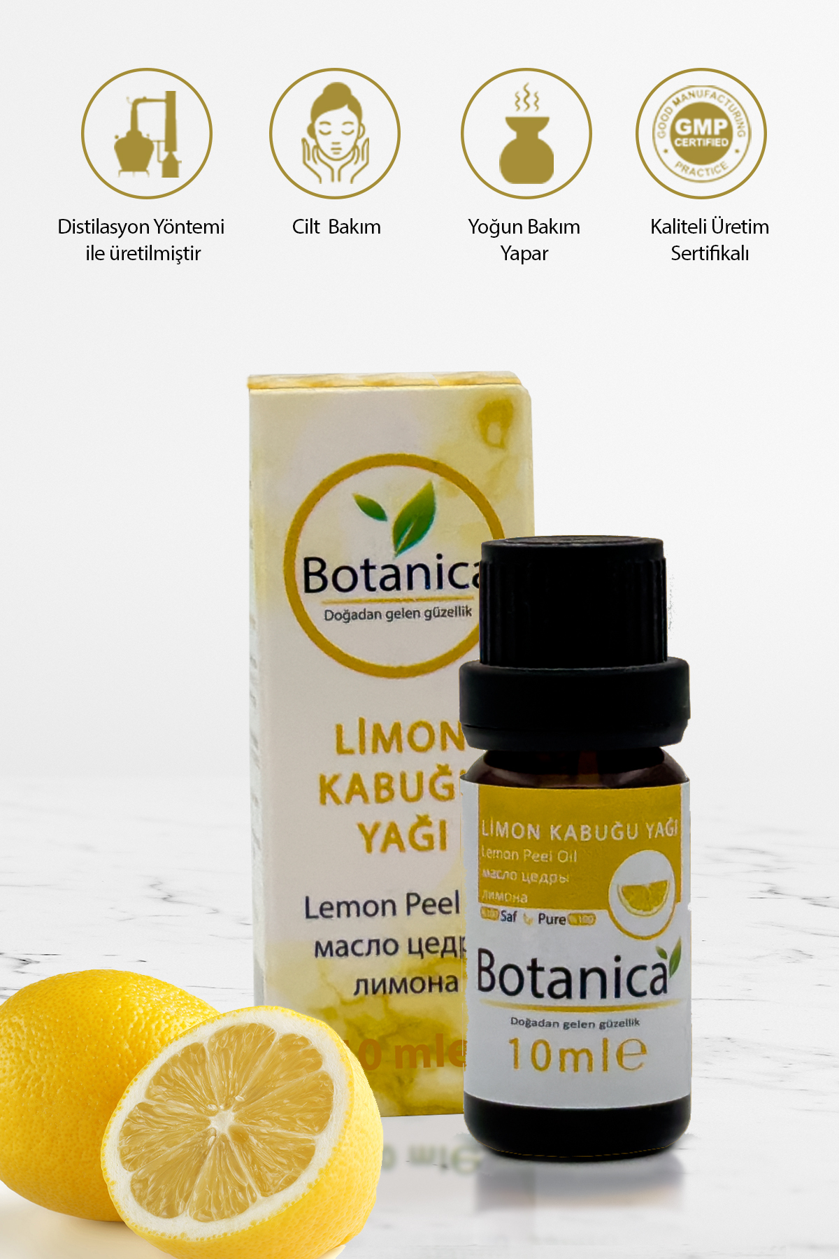 botanica Limon Yağı - Citrus Limonum - ( Saç Parlatma - Rahatlatıcı ) Uçucu Aromaterapik Bakım Yağı 10 ml