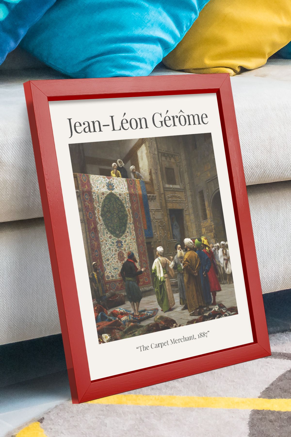 DuoArt-Jean Leon Gerome-Carpet Merchant Famous Works Natural Wood Framed White Poster 4
