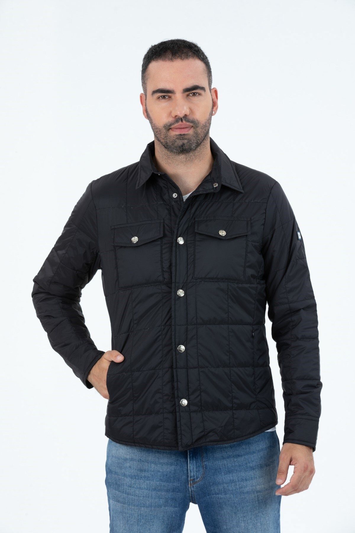 G-FOX Jachetă Scurtă Pentru Bărbați, Fără Glugă, Căptușită Clasică Din Fibră Matlasată 9622 Masculin - XL