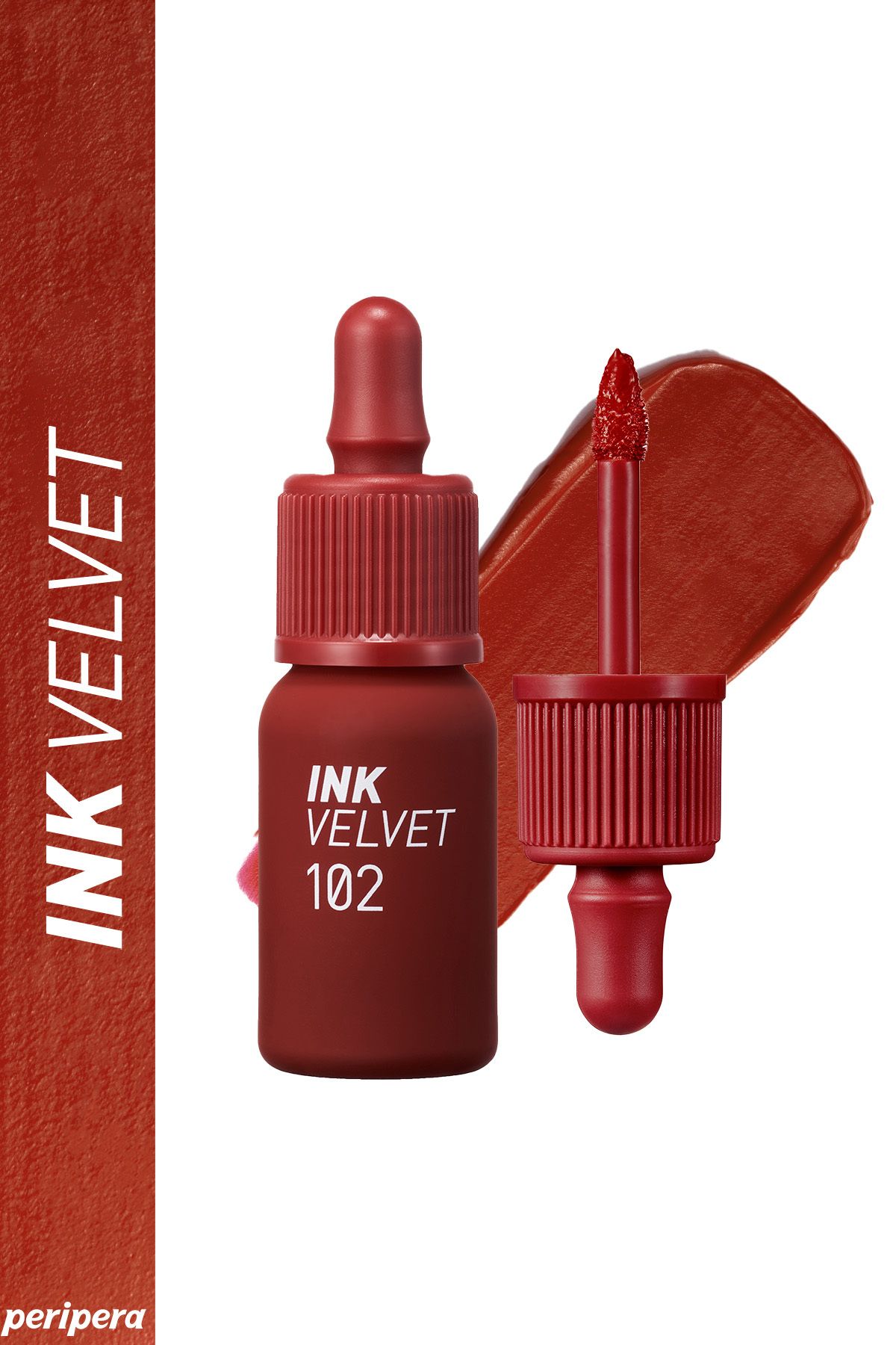 PERIPERA Высокопигментированный бархатный тинт, стойкий весь день Peripera Ink Velvet (102Crush Burgundy Brick) 6376