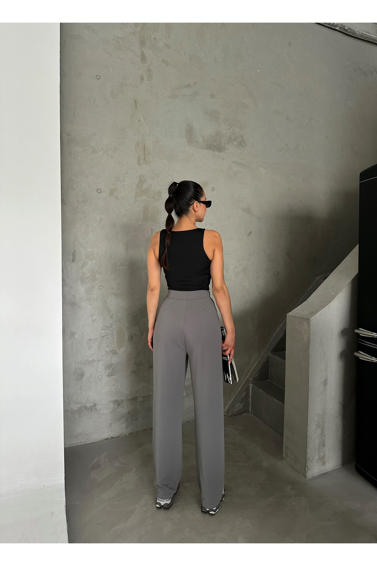 Laluvia-Parla Dámské kalhoty Palazzo Lycra se zapínáním na suchý zip 6