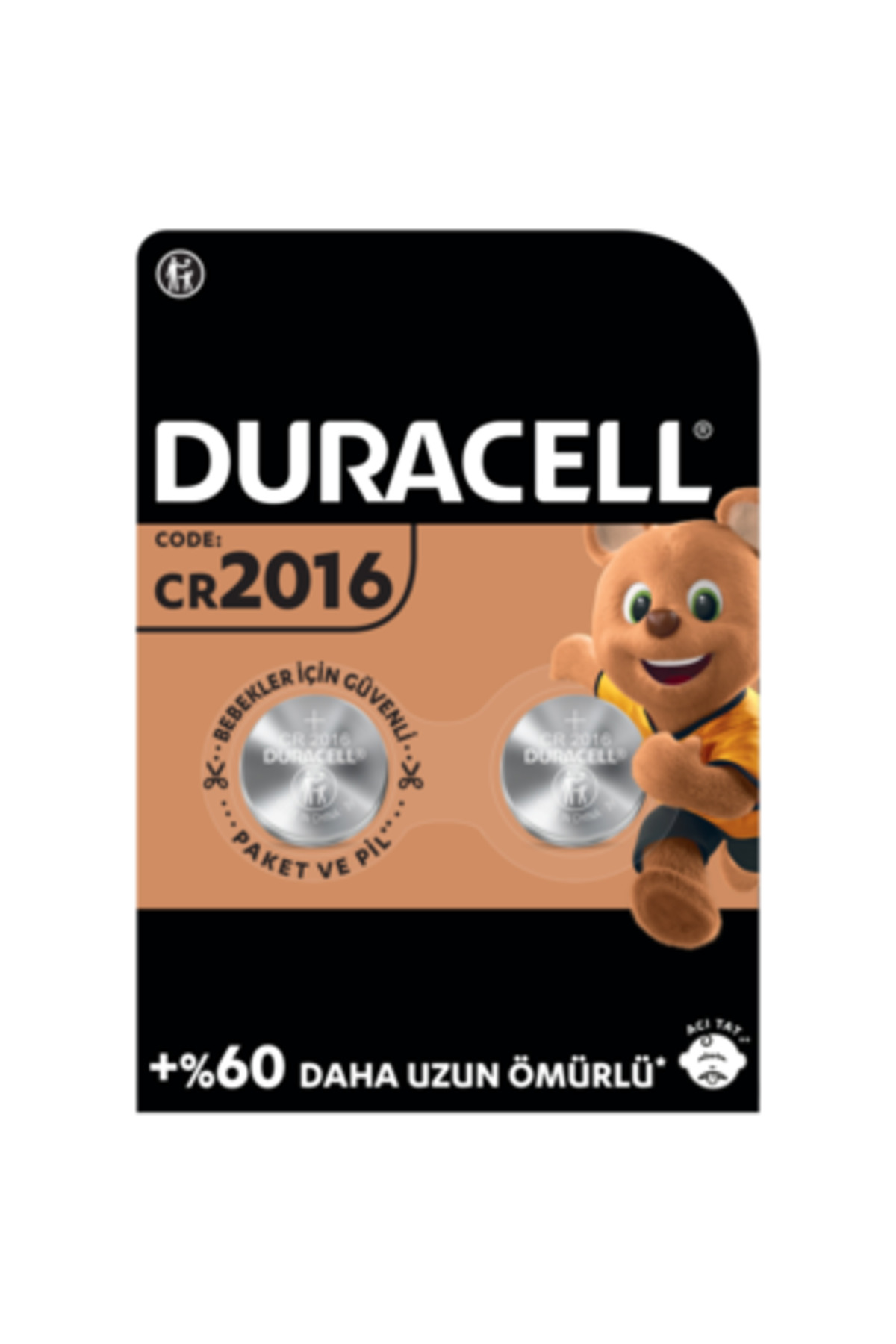 Duracell Özel 2016 Lityum Düğme Pil 3v (CR2016), 2li Paket