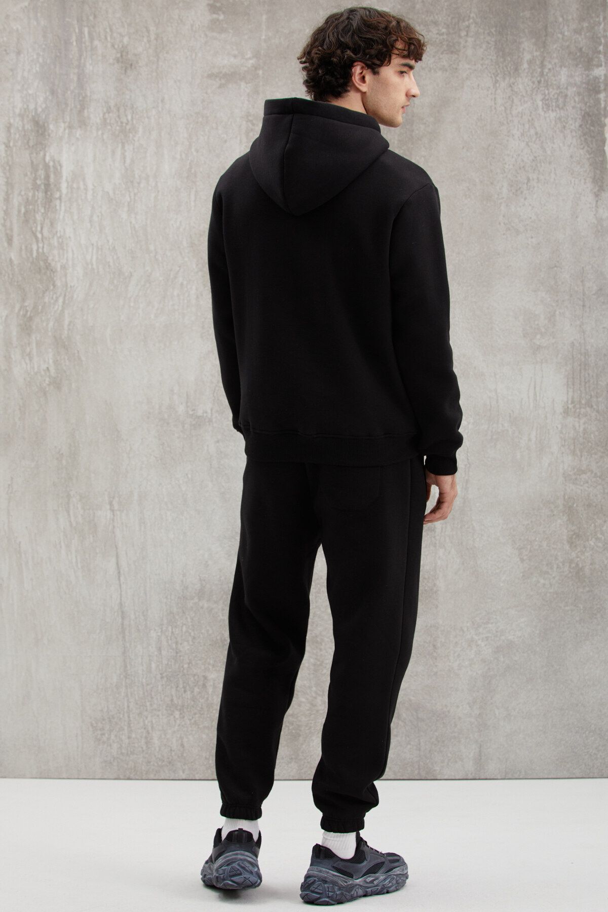 GRIMELANGE-Martel Men's Soft Fleece Inside Printed Regular Cord Black Sweatshirt 7