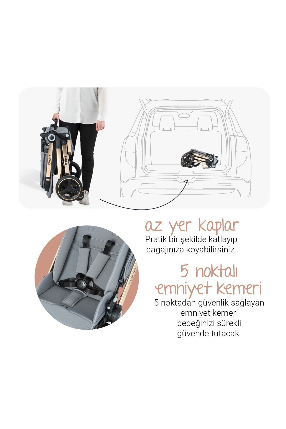 Huggy Revo 5 In 1 Çift Yönlü Travel Sistem Bebek Arabası Siyah fotoğrafı 3 (önizleme)