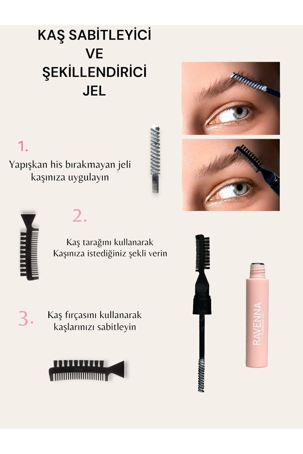 Kaş Sabitleyici Ve Şekillendirici,besleyici, Sabitleyici Jel,kaş Tarağı (LAMİNASYON ETKİLİ) — سفید TYCYQR50UN170956187835560 — تصویر 5 از 8