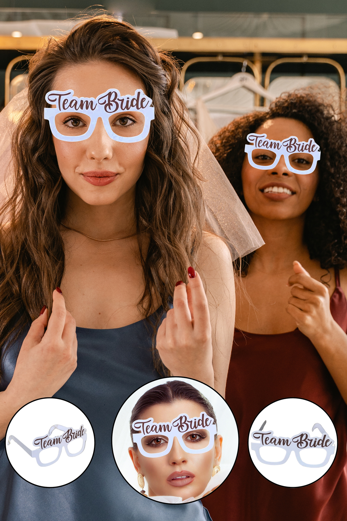 Huzur Party Store 8 Adet Bride Konsepti Gözlük Rose Gold Renk Team Bride Yazılı Beyaz Bekarlığa Veda Partisi Gözlüğü