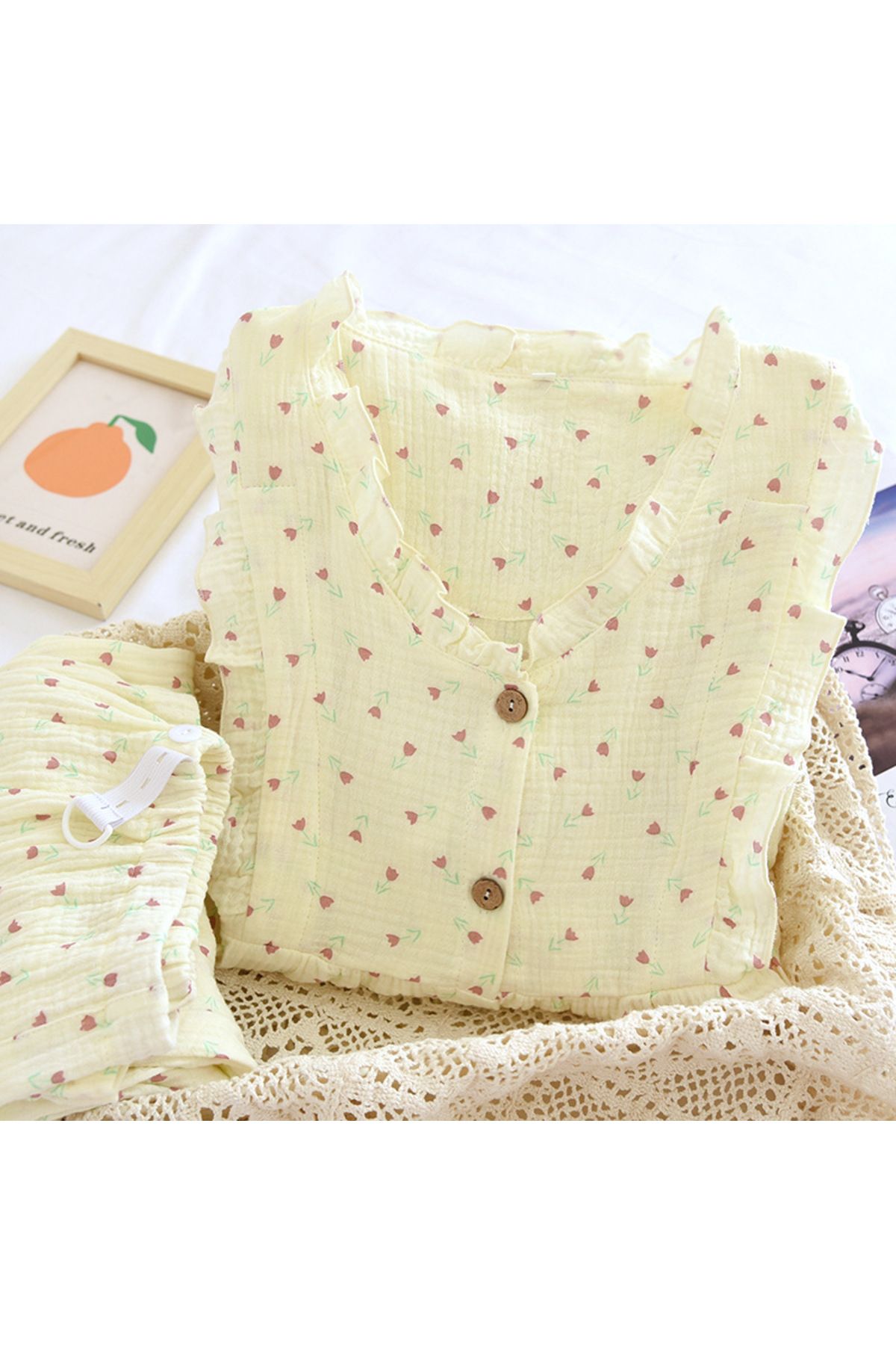 Global-Organic Cotton Muslin Fabric Pajama Set 2