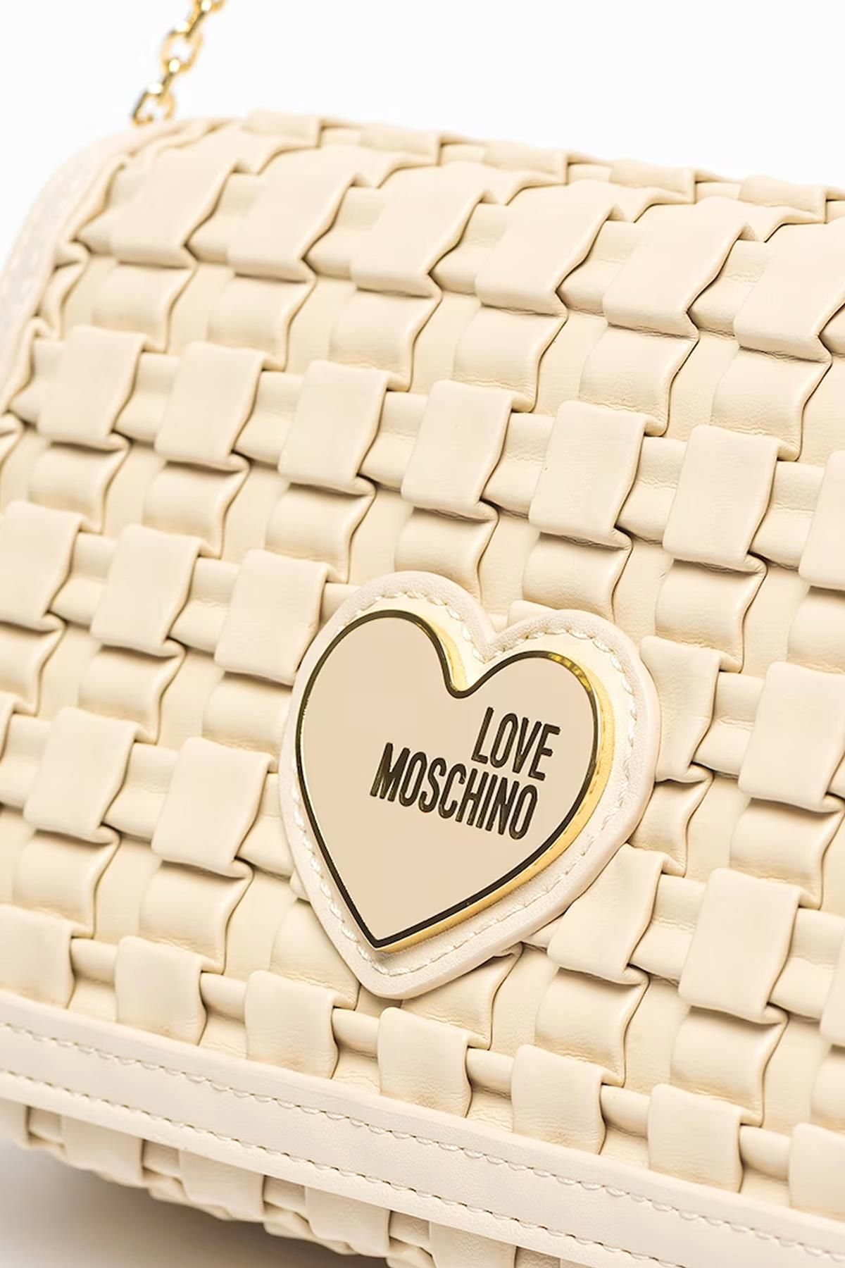 کیف شانه ای کرمی زنانه JC4145PP اورجینال Moschino Love Moschino