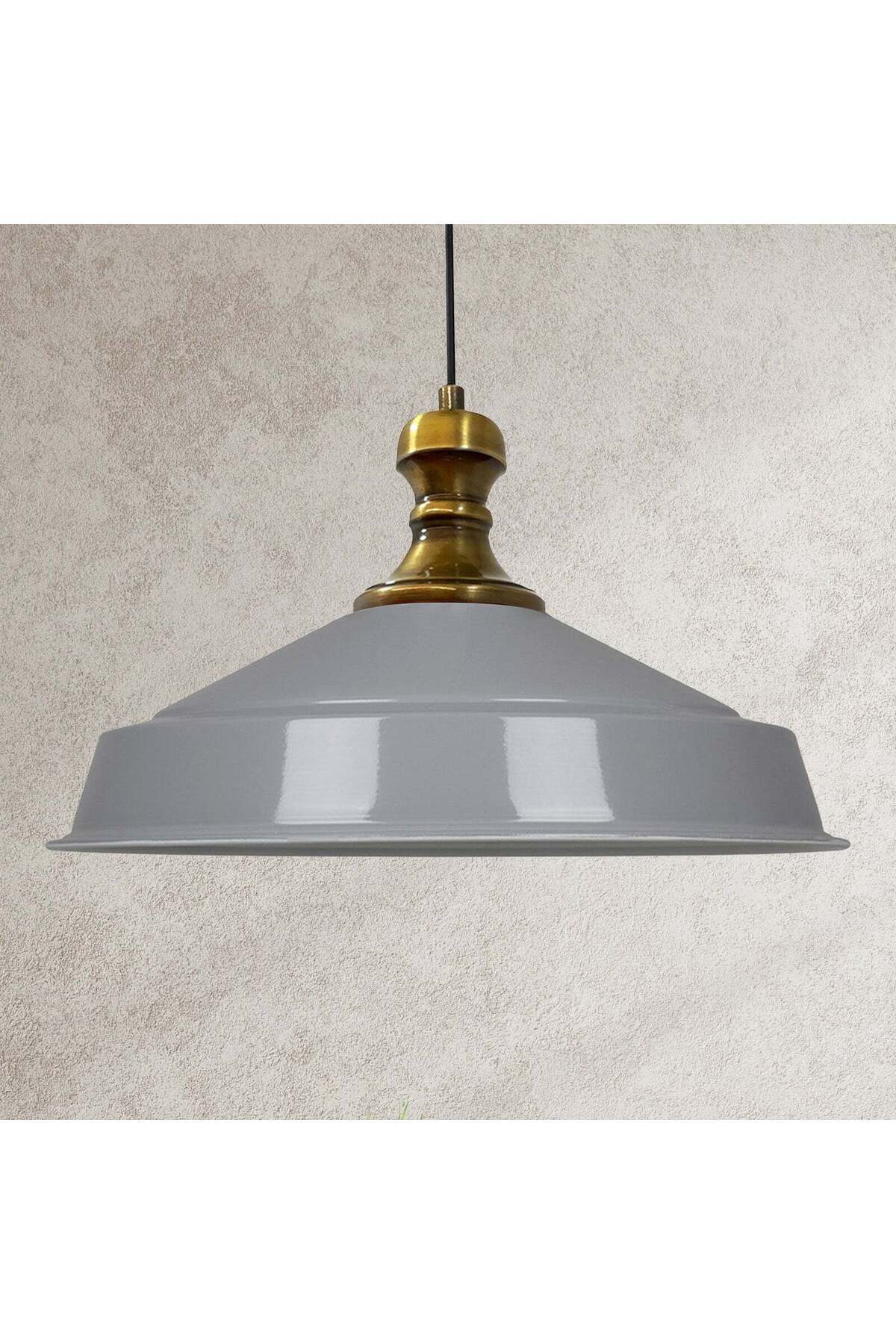 Bamyum-Pendelleuchte Asletl-Knob, Metall, 41 cm, Grau Lampe 1