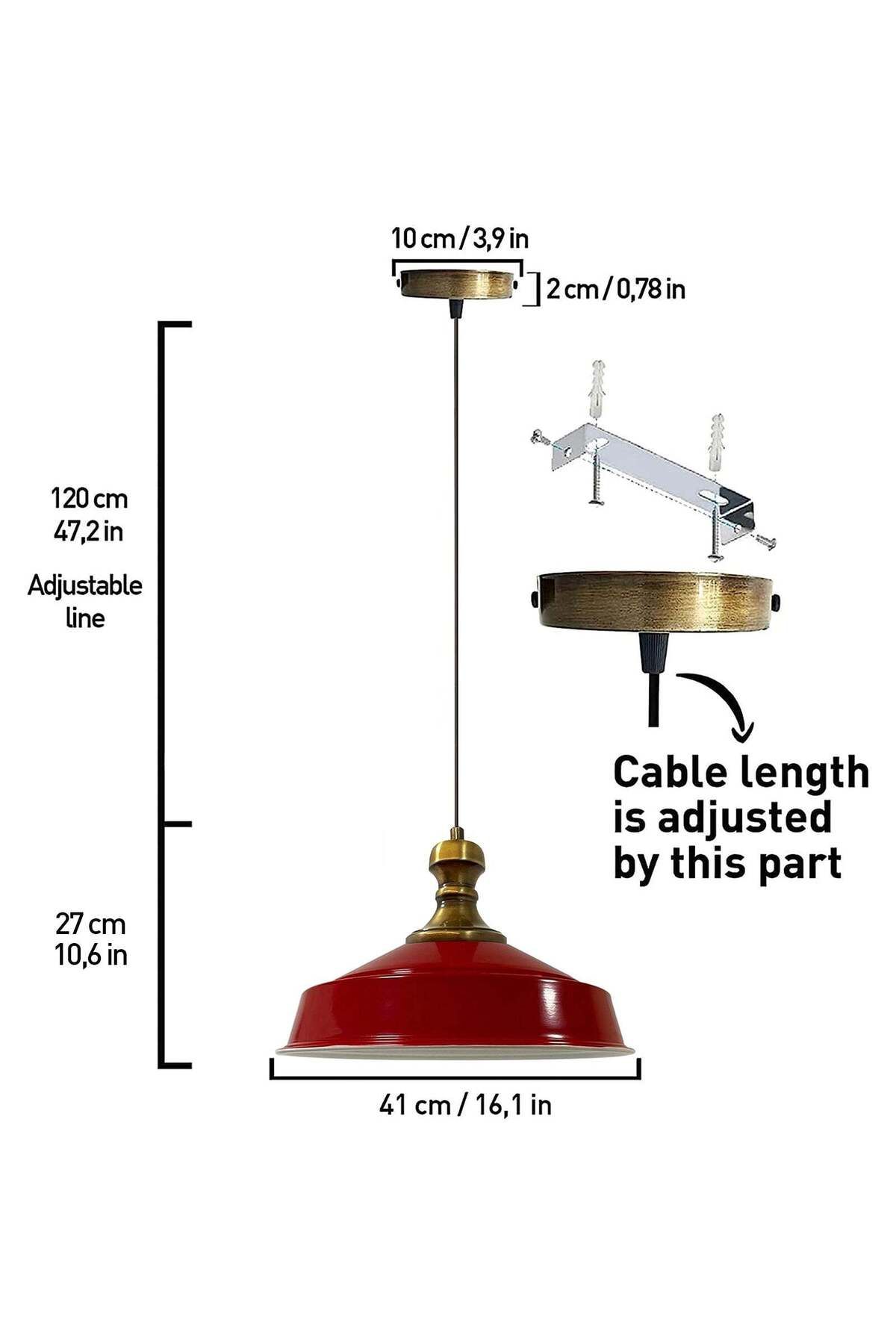 Bamyum-Pendelleuchte Asletl-Knob, Metall, 41 cm, Bordeaux Lampe 4