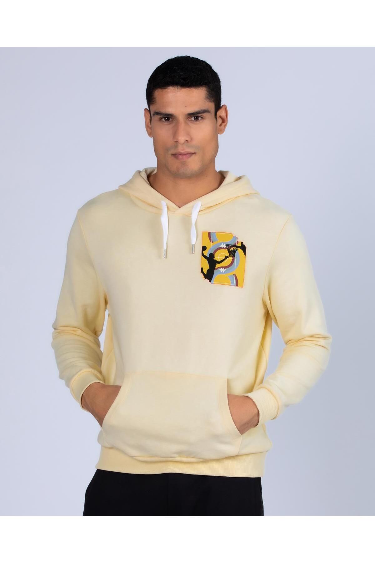 هودی مناسب مردانه بژ مدل Graphik Vincent Kappa