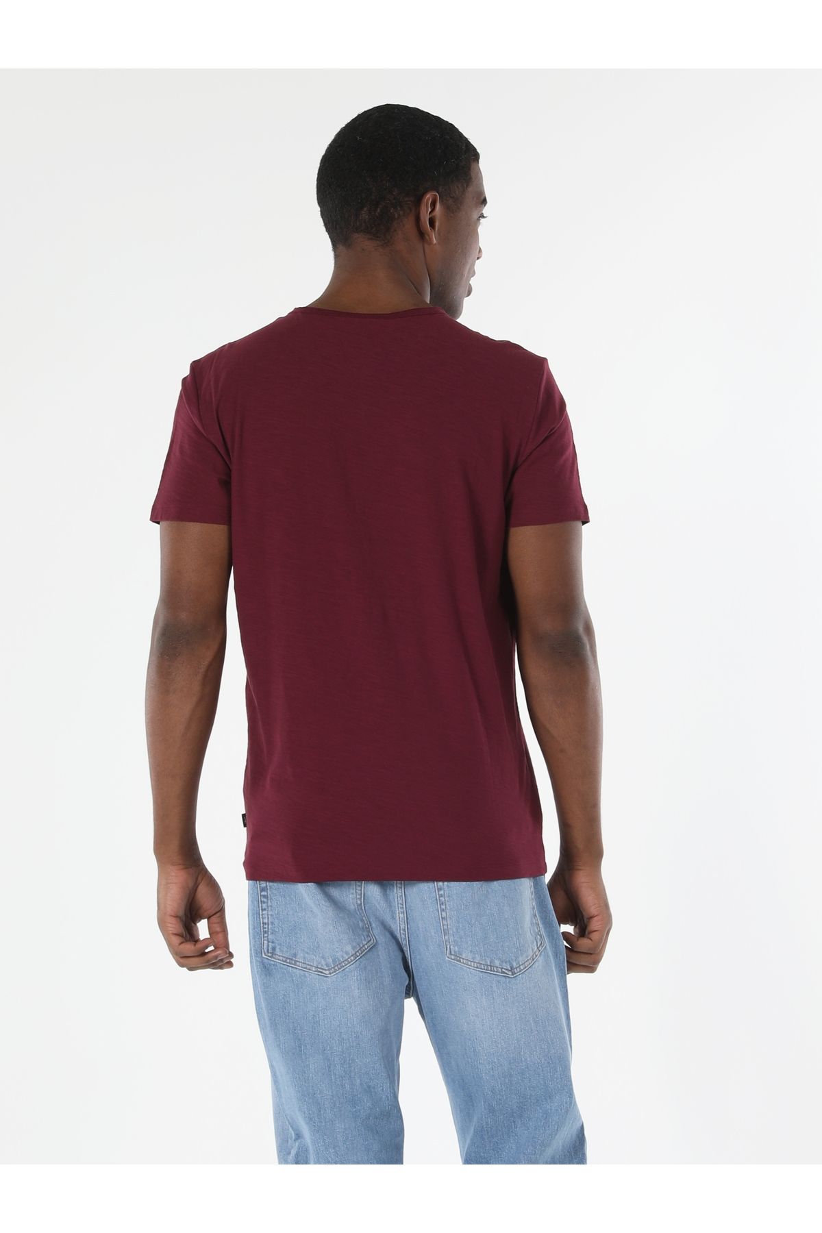 Colin's-Tricou cu mânecă scurtă pentru bărbați, cu decolteu în V, roșu Claret, Cl 1006931 5