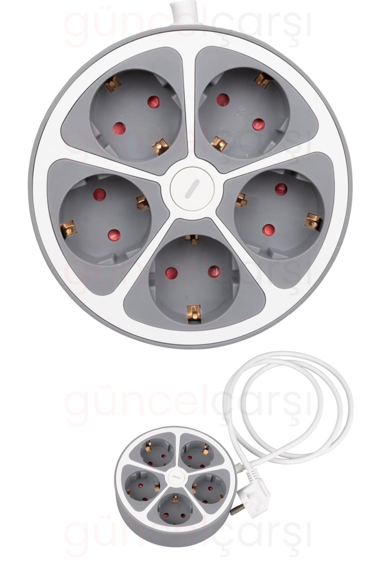 5-Piece Round Group Socket Switch Five-Piece Grounded Child-Protected Socket Multiplexer Max 3680w 16 A