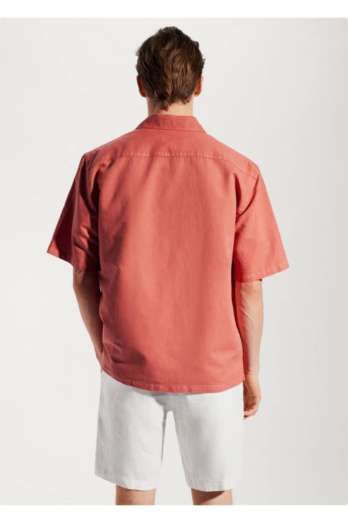 پیراهن مردانه قرمز منگوMANGO Man | 57020618 اورجینال - تصویر 4