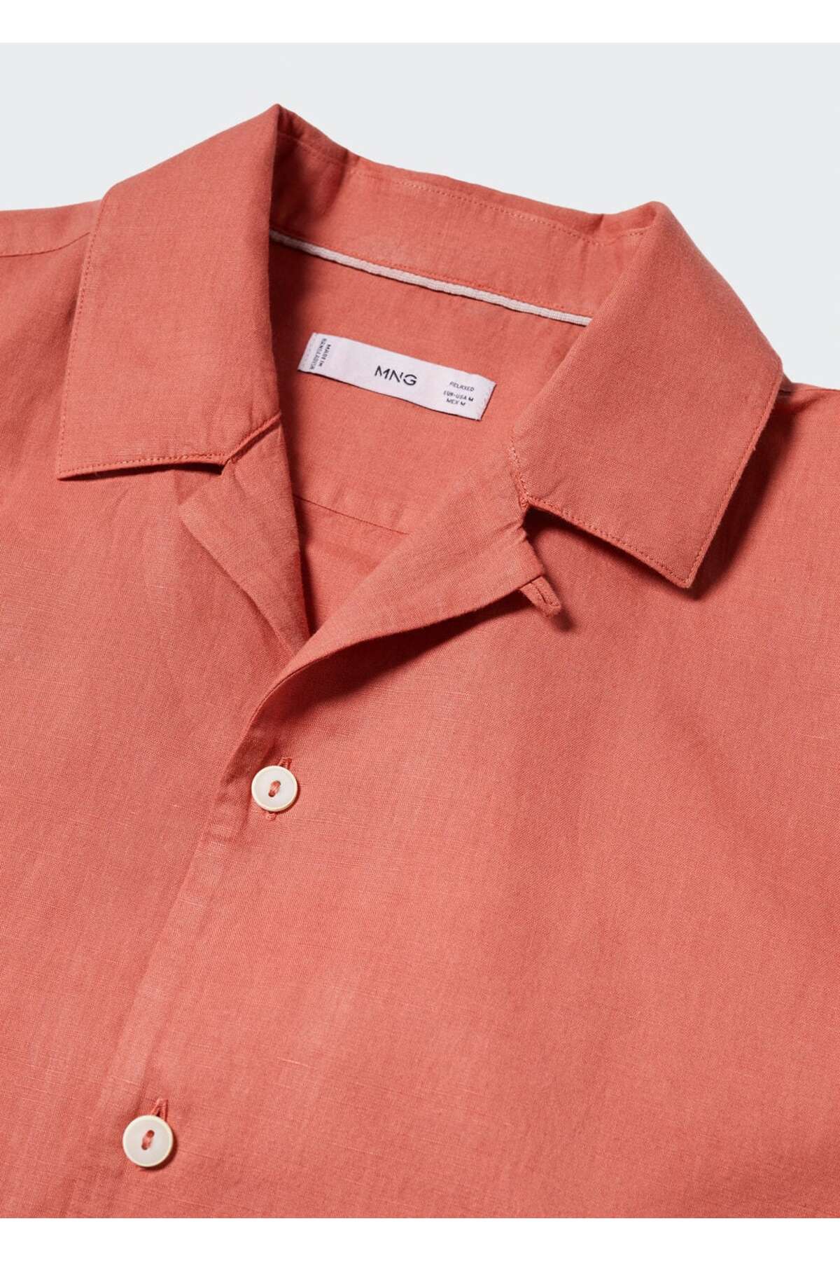 پیراهن مردانه قرمز منگوMANGO Man | 57020618 اورجینال - تصویر 5
