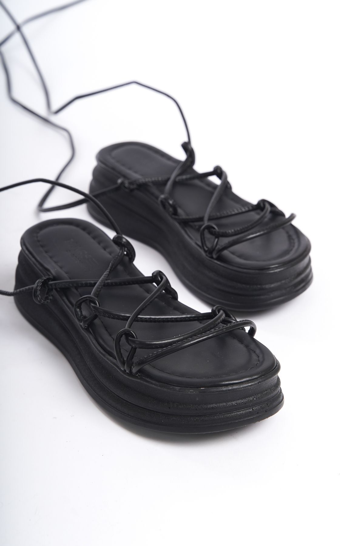 صندل زنانه مشکی MARSEDO | 350112 اورجینال - تصویر 3