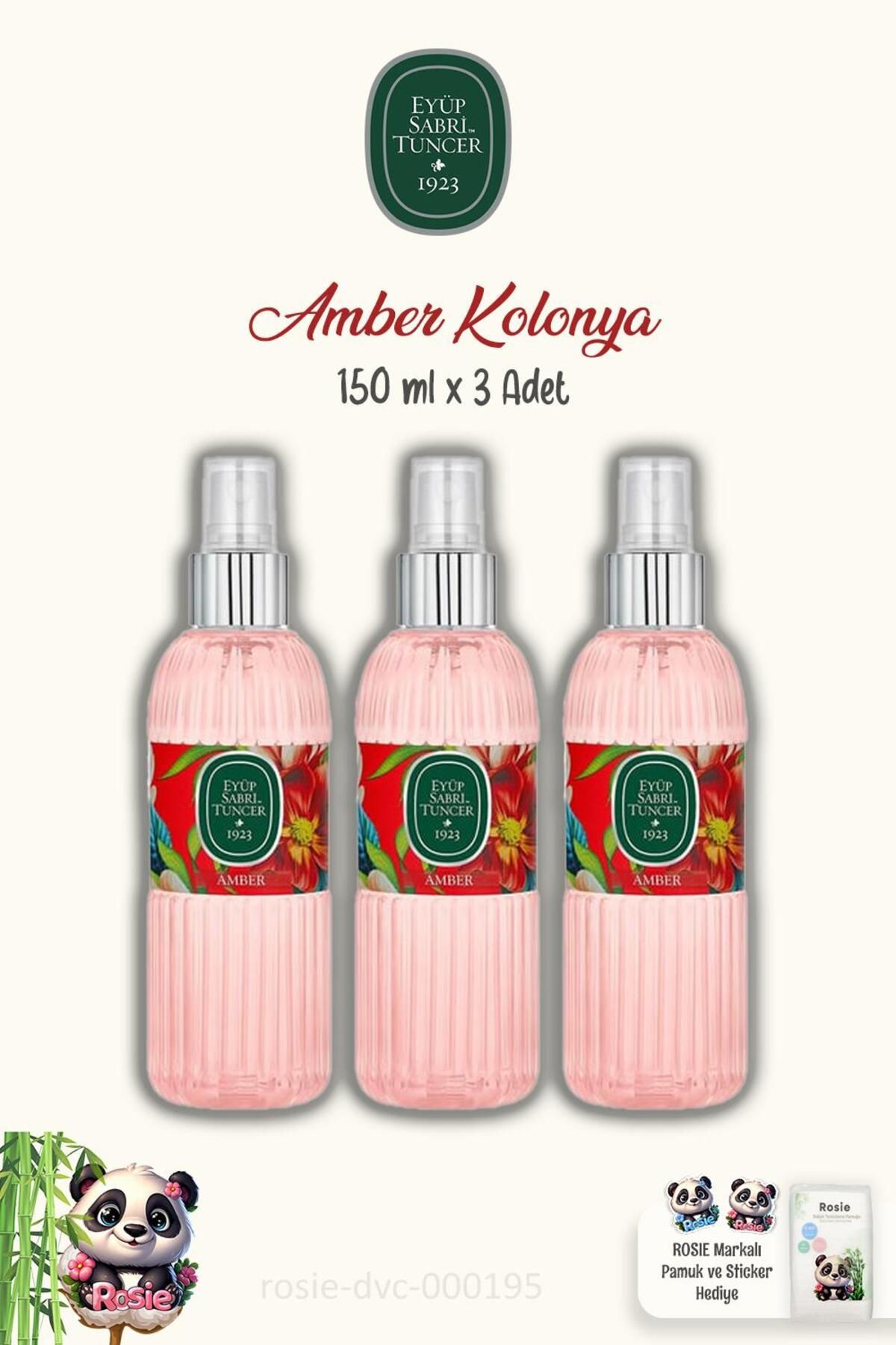 ادکلن Amber 150 میلی لیتری 3 تکه و 100% پنبه ROSIE 60s Eyüp Sabri Tuncer
