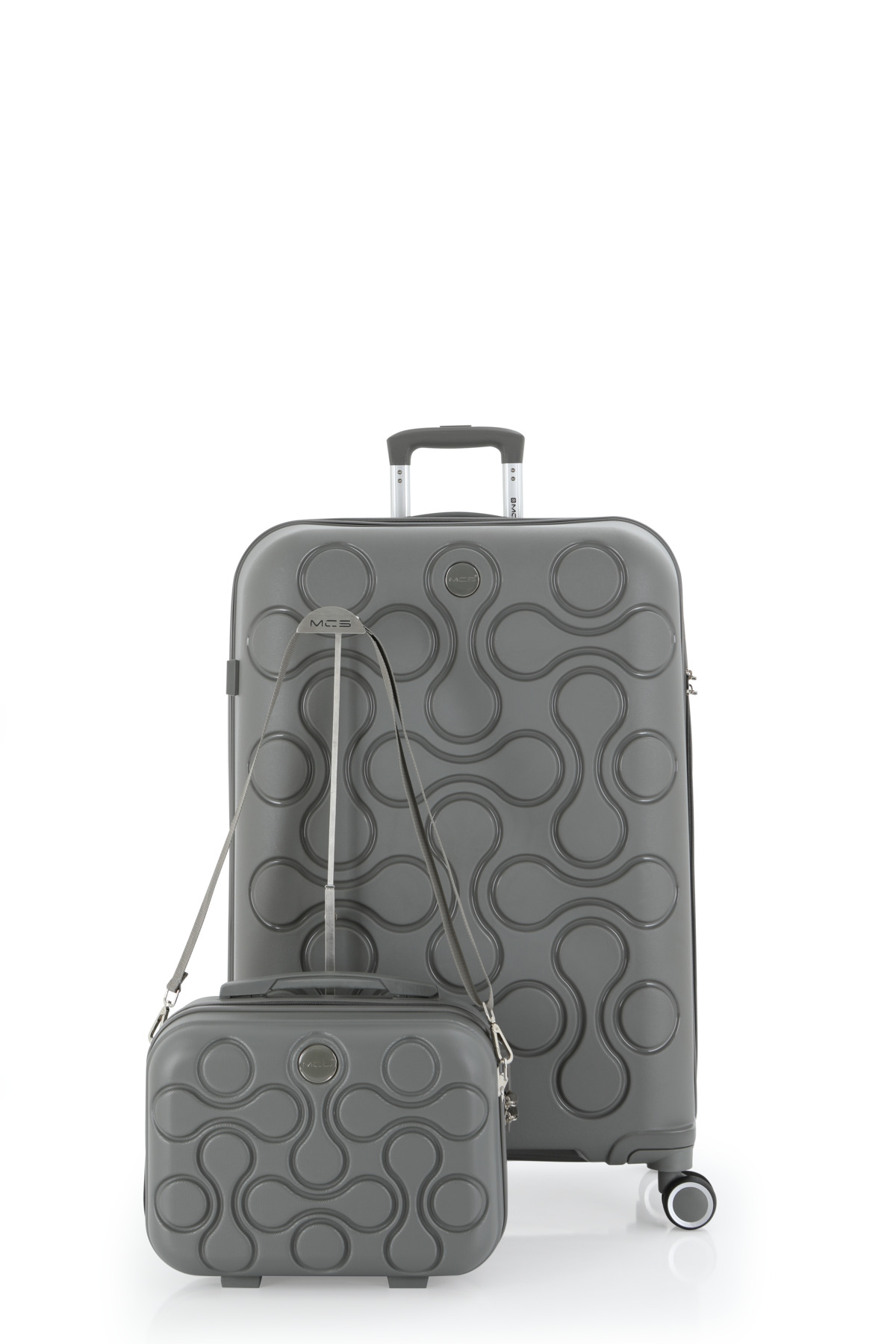 MCS Polypropylene 2-Piece Suitcase Set Large & Makeup V376