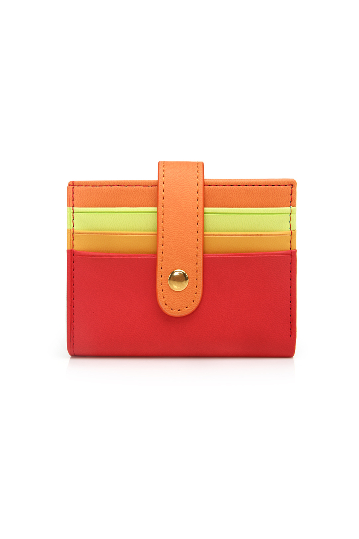 Case Look Kadın Kırmızı Renkli Çıtçıtlı Kartlık Jojo 01.