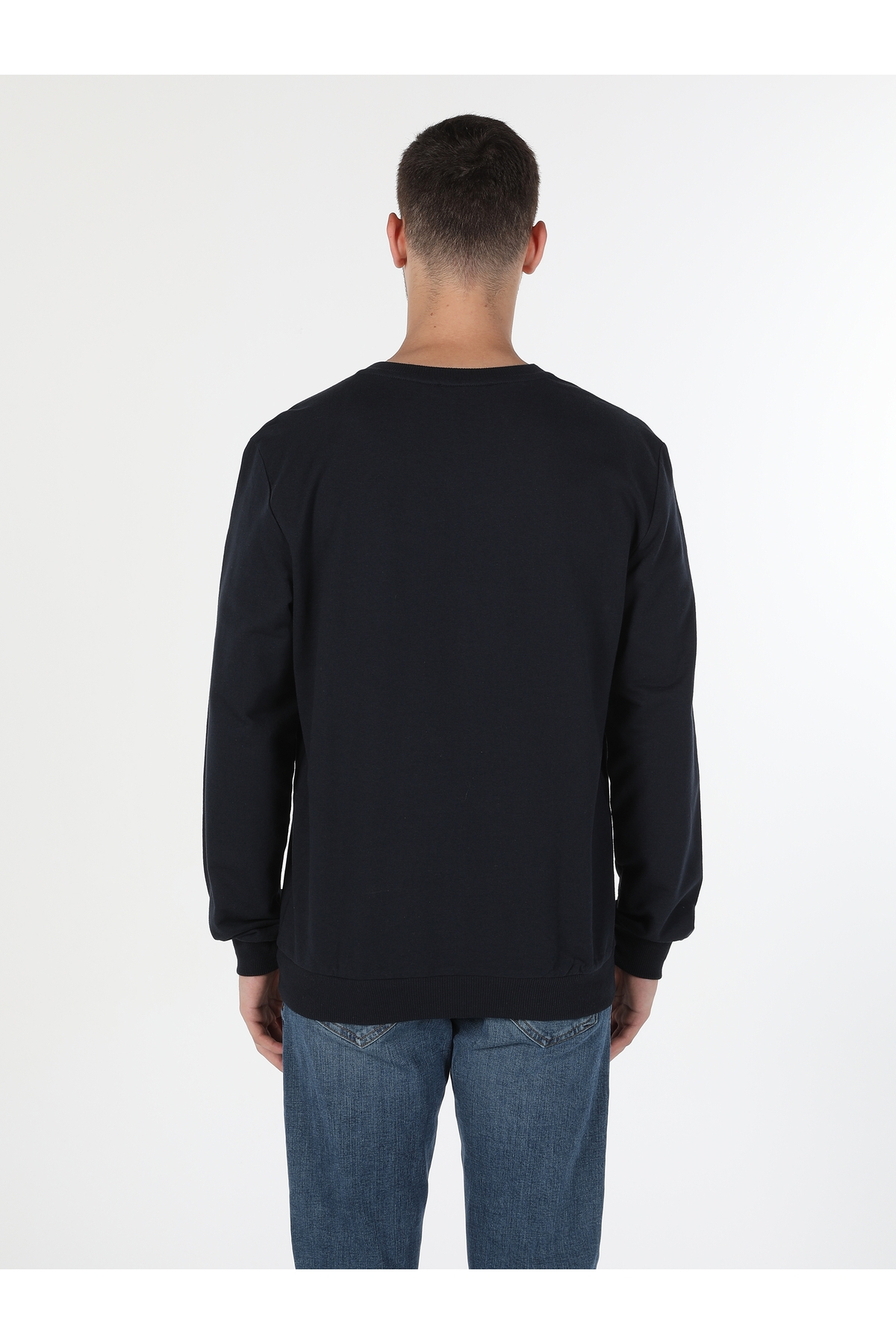 سویشرت مردانه آبی سرمه ای کولینز | .CL1060128_Q1.V2_NAV اورجینال - تصویر 5