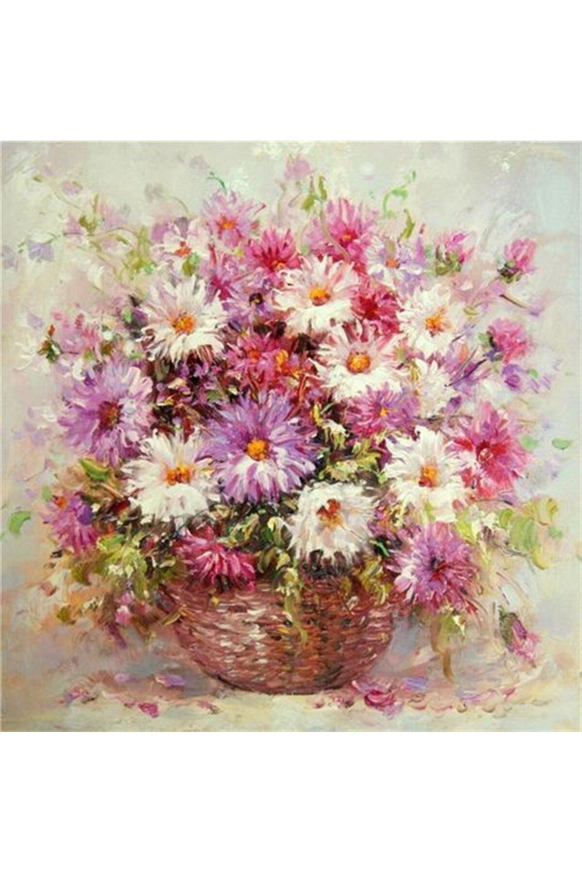 MARCEL SANAT-Delicate Flowers in the Basket Marcel Art Diamond Mosaic Painting 56x58cm 1