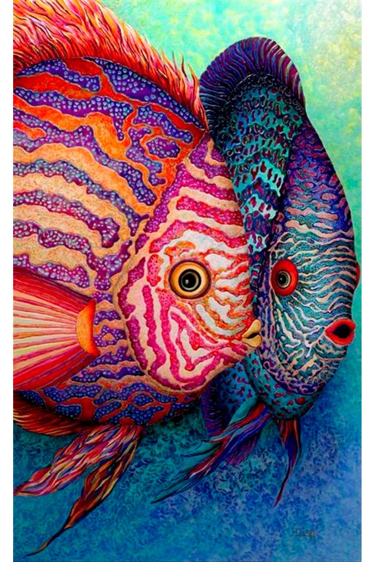 Marcel Kristal Tablo Love Fish Diamond Mosaic Painting 41x66cm