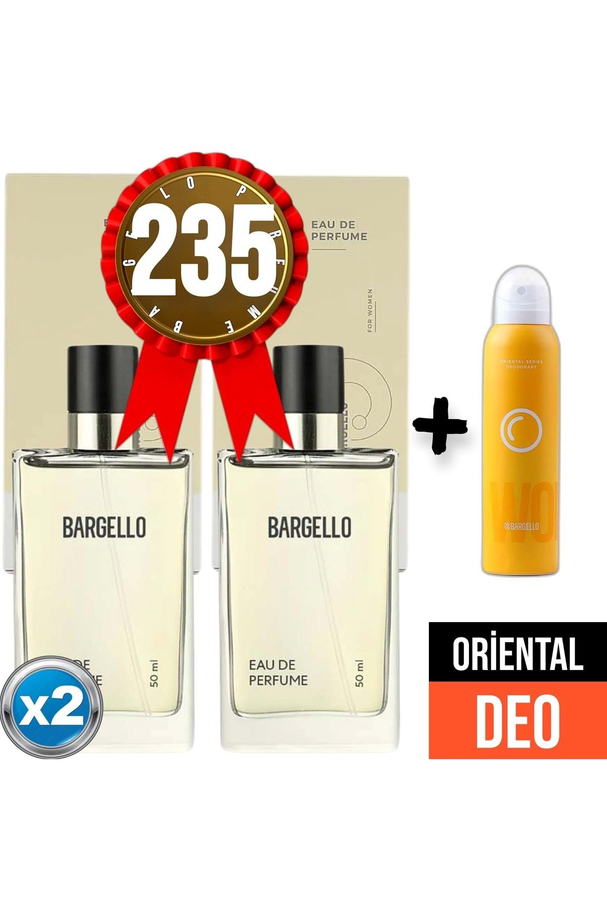 عطر 235x2 (2 عدد) اورینتال 50 میلی لیتر Edp + دئودورانت شرقی 150 میلی لیتر Bargello