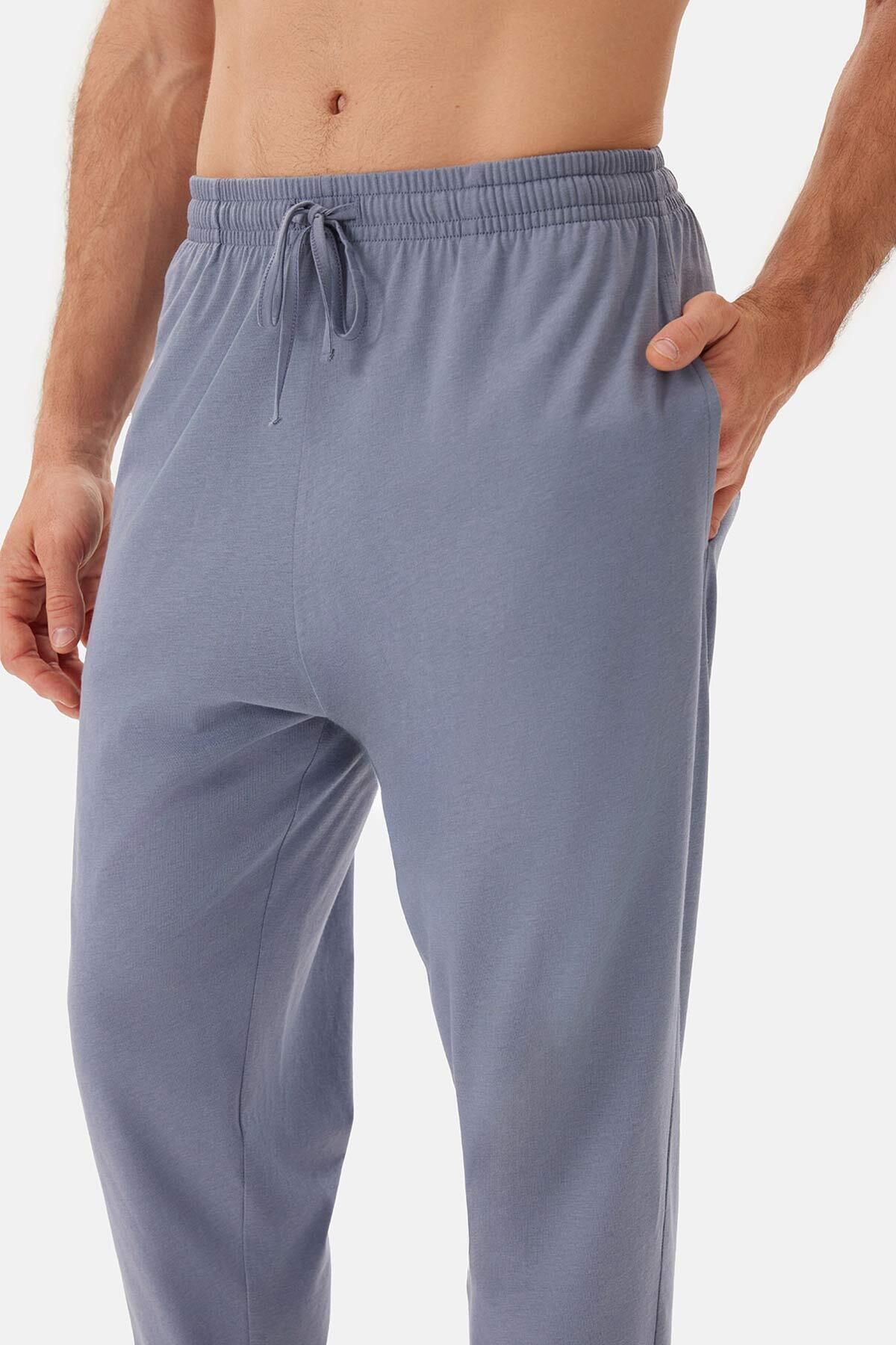 ست پیژامه مردانه مجموعه لباس خواب آبی بیس YAKA JOGGER CELLIAN Dagi