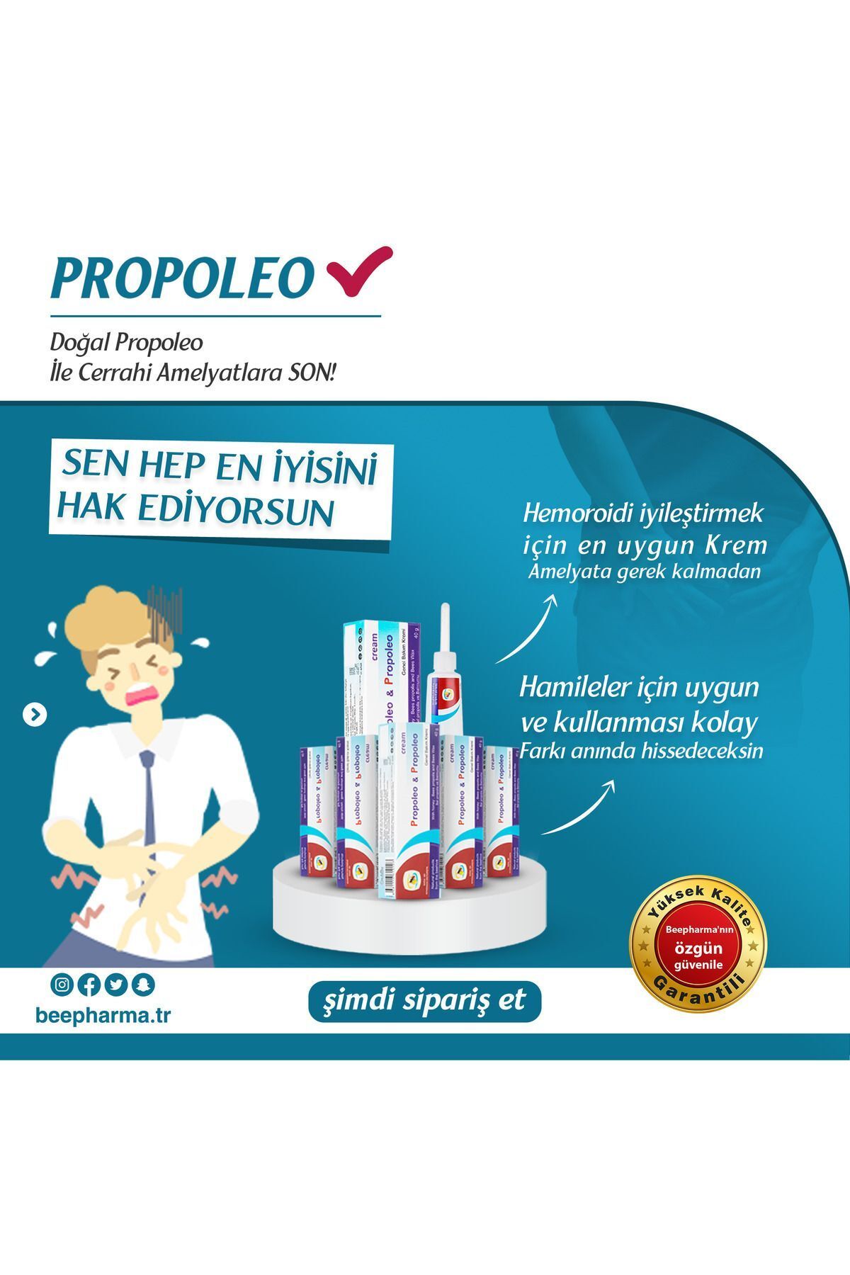 Beepharma-Honey and Propolis Extract Hemorrhoids Cream 40Gr 4