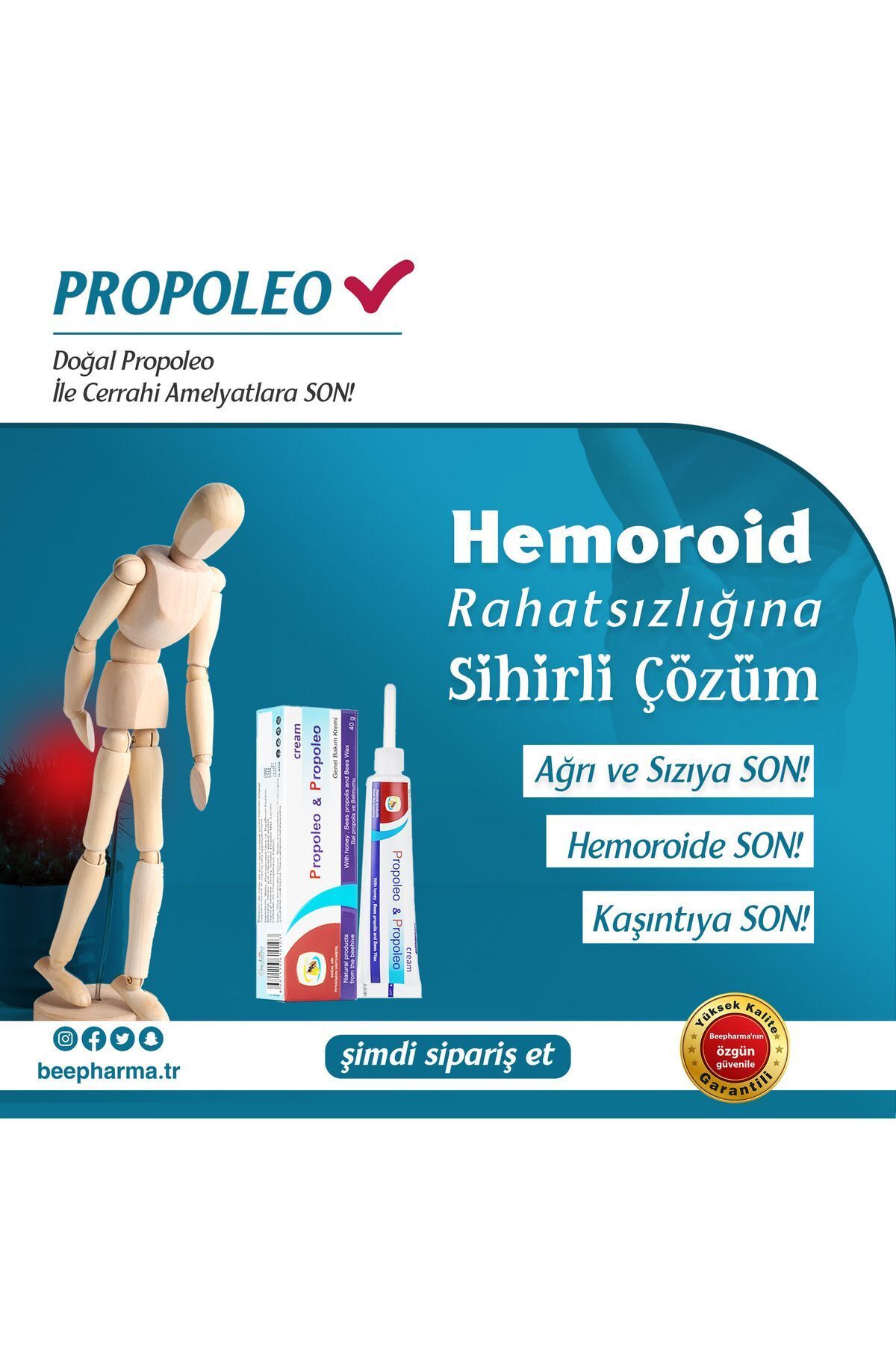 Beepharma-Honey and Propolis Extract Hemorrhoids Cream 40Gr 5