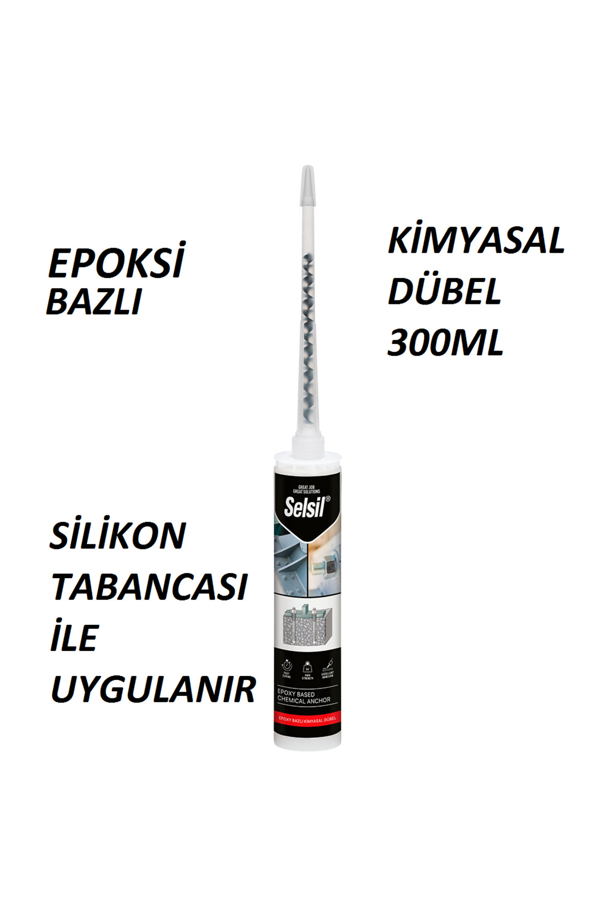 Selsil Epoksi Kimyasal Dübel 300ML (Silikon tabancası ile uygulanır)