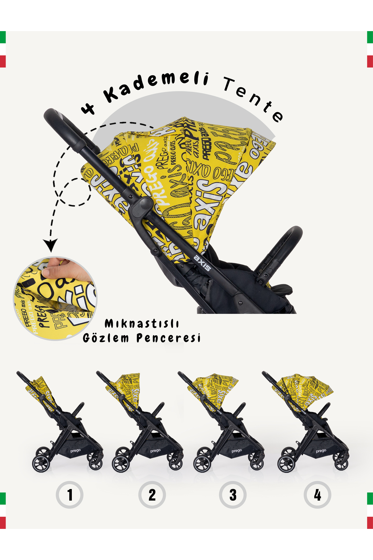 Prego Axis 360 Derece Dönebilen Oturma Üniteli Çift Yönlü Bebek Arabası fotoğrafı 3 (önizleme)
