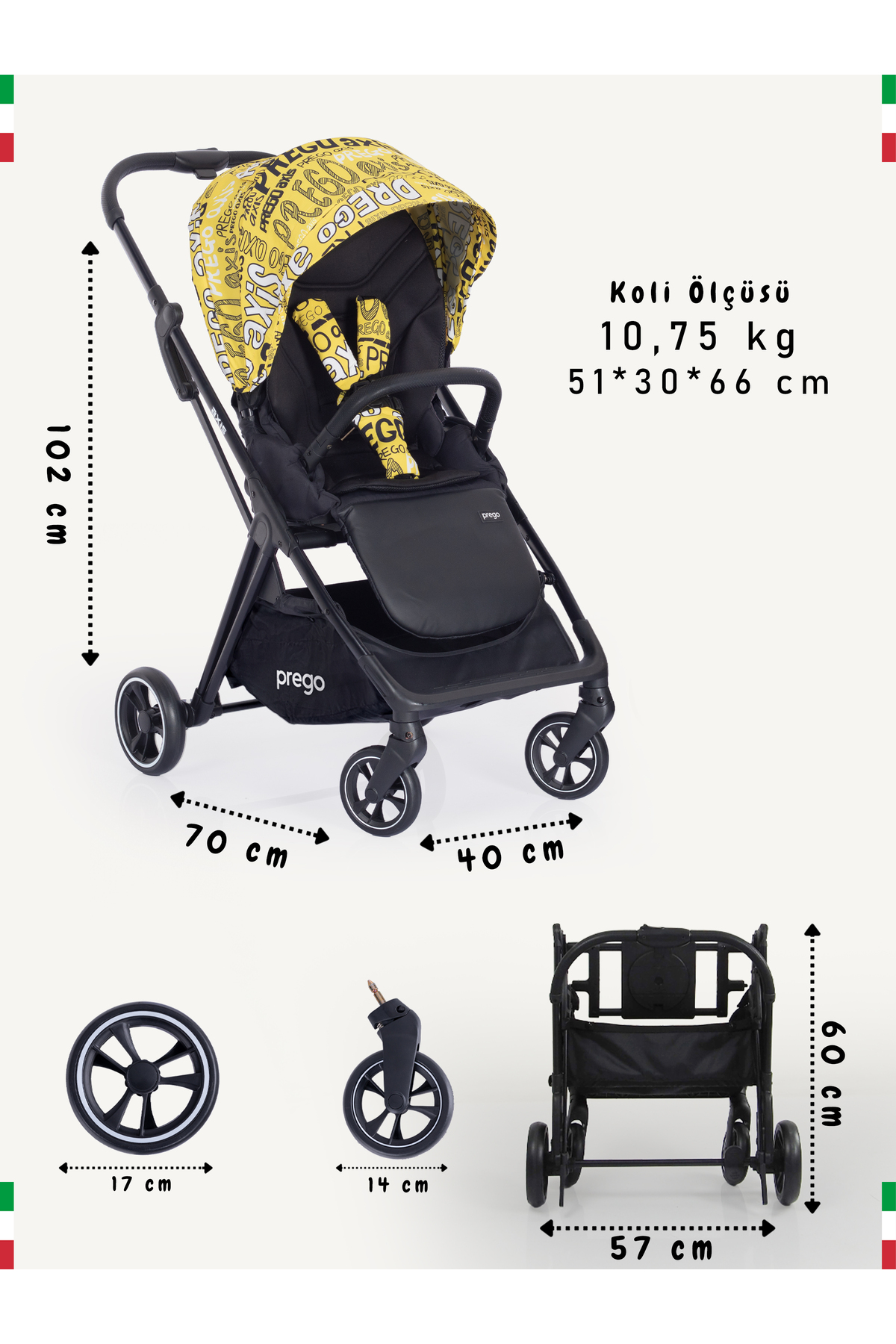 Prego Axis 360 Derece Dönebilen Oturma Üniteli Çift Yönlü Bebek Arabası fotoğrafı 6 (önizleme)