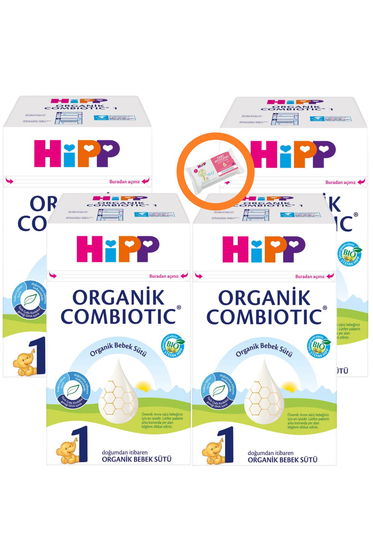 Hipp 1 Organik Combiotic Bebek Sütü 600Gr x4Adet