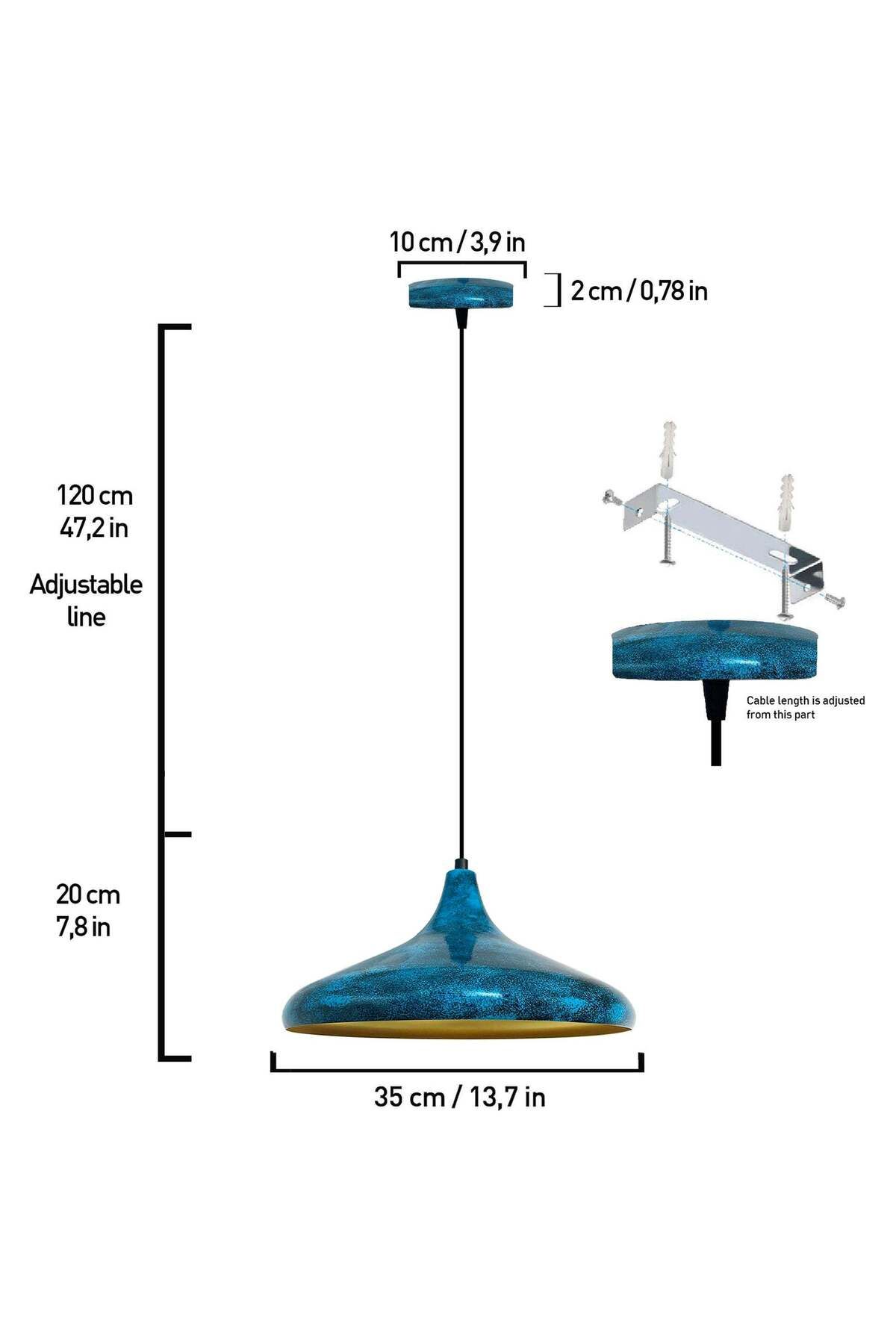 Bamyum-Champion E27 35cm Ocean Lampe - Pendelleuchte 5