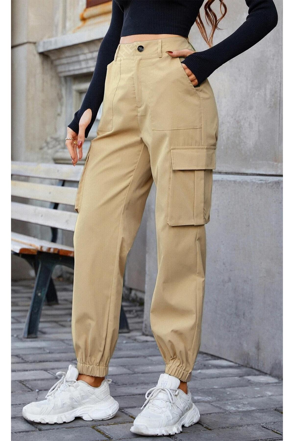 GHASSY CO. Ghassy Co. Kadın Hiking Cargo Hızlı Kuruma Hafif Esnek Cepli Kargo Pantolon