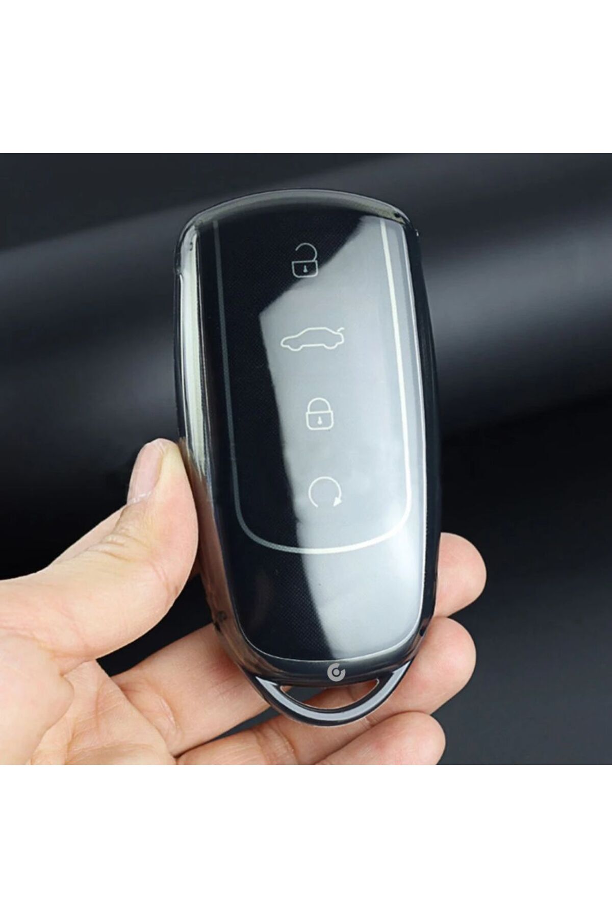 Alazpay Chery Tiggo 8 Pro & Tiggo 7 Pro Avatgarde & Omoda 5 TPU Transparent  Anahtar Kılıfı (Siyah - 1 Adet)