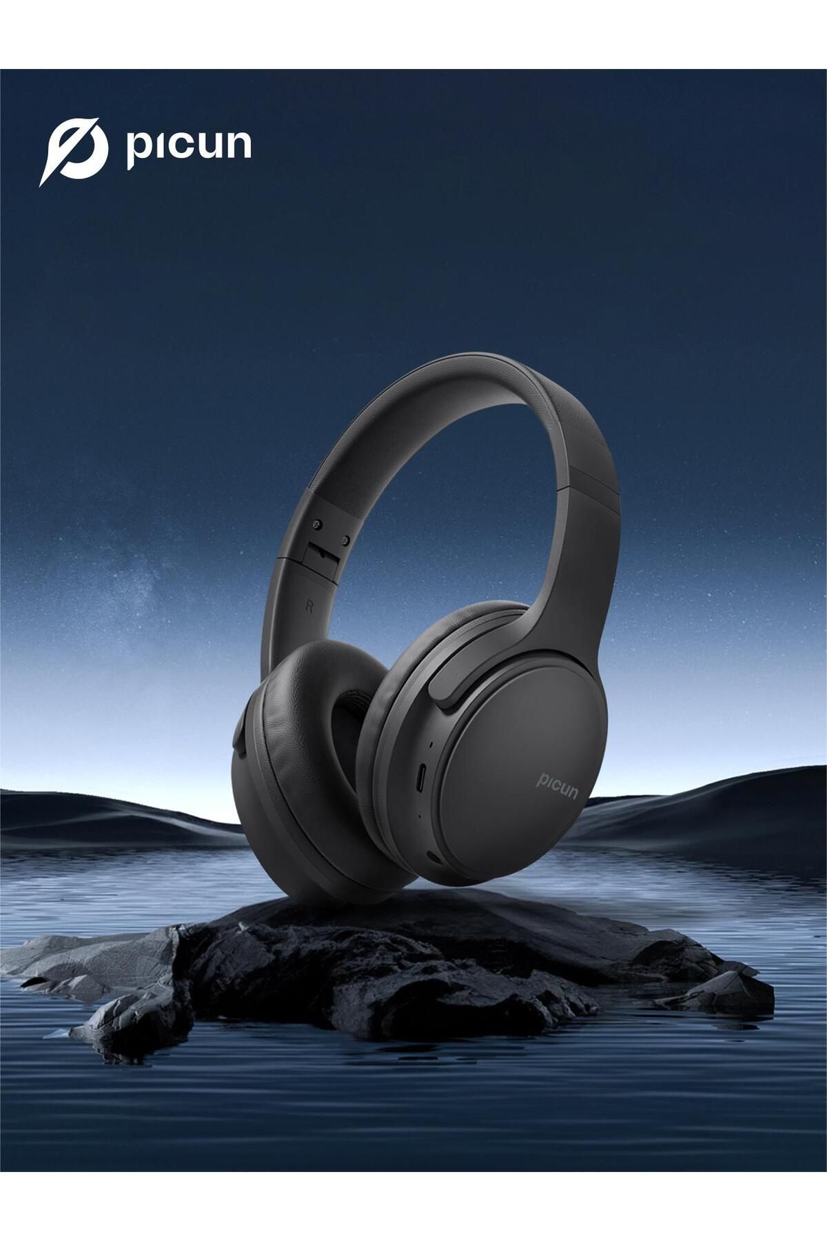 Picun-B-06 Over Ear Bluetooth Headphones - 110 Hours Playtime, Wireless with Mic, Foldable 8