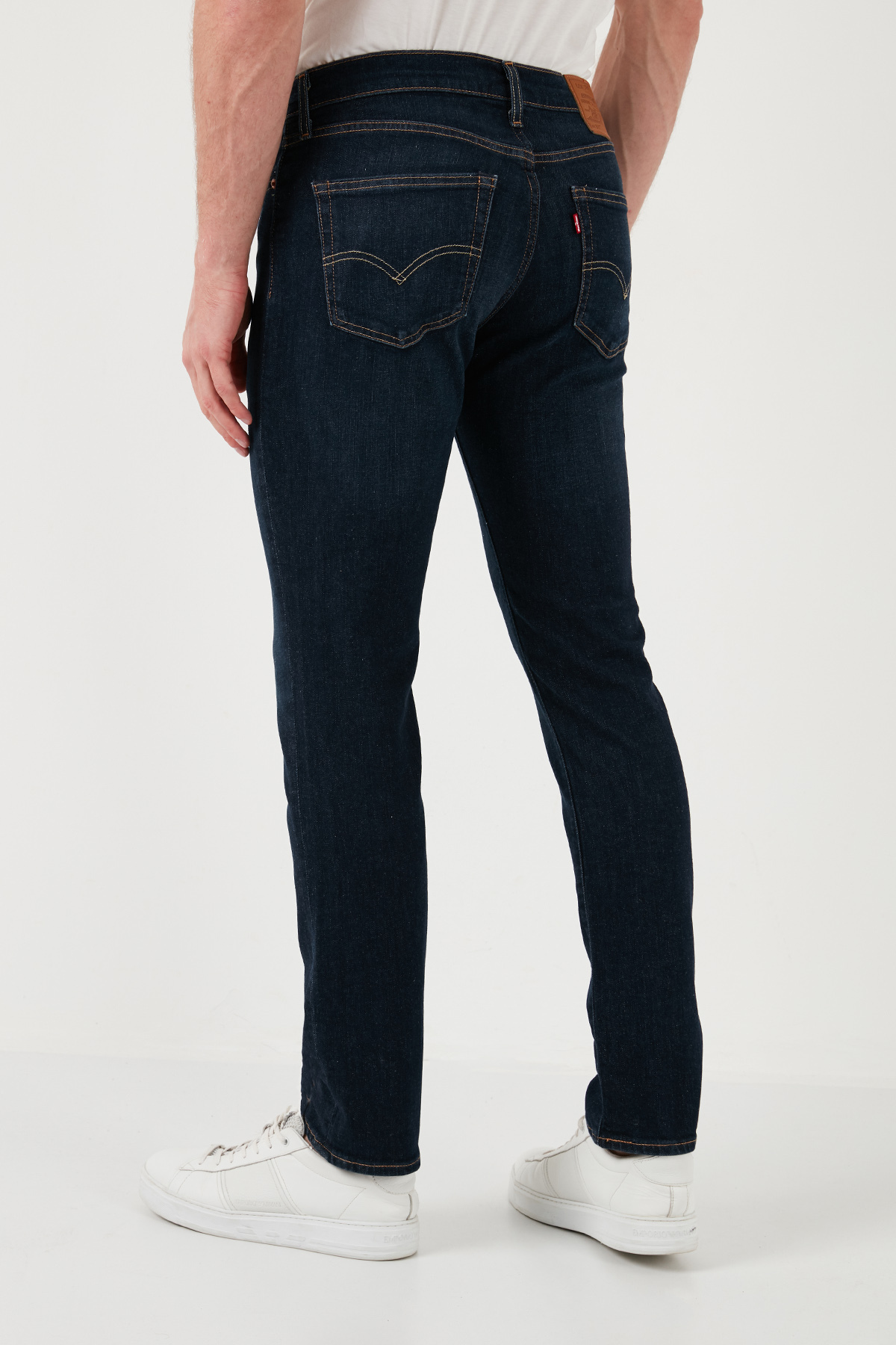 شلوار لیوایز مردانه دوختنی آبی سرمه ای  راسته Slim Fit/اسلیم فیت فاق نرمال   Slim/اسلیم فیت Daily/روزانه | Levi's A2081-0000_rollbacked TR - تصویر 7