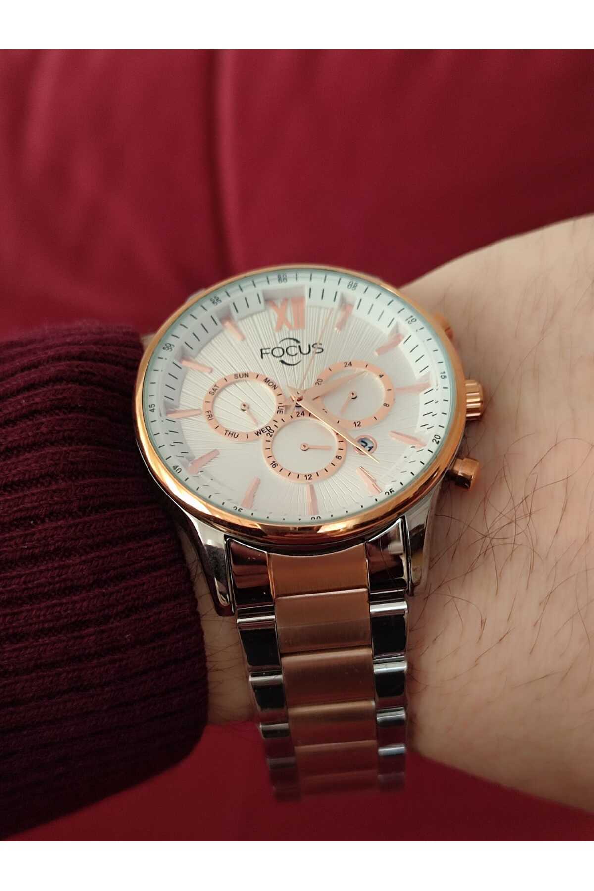 ساعت Focus روزمره مردانه با تقویم کاربردی و بند استیل 1434 اورجینال - تصویر 3
