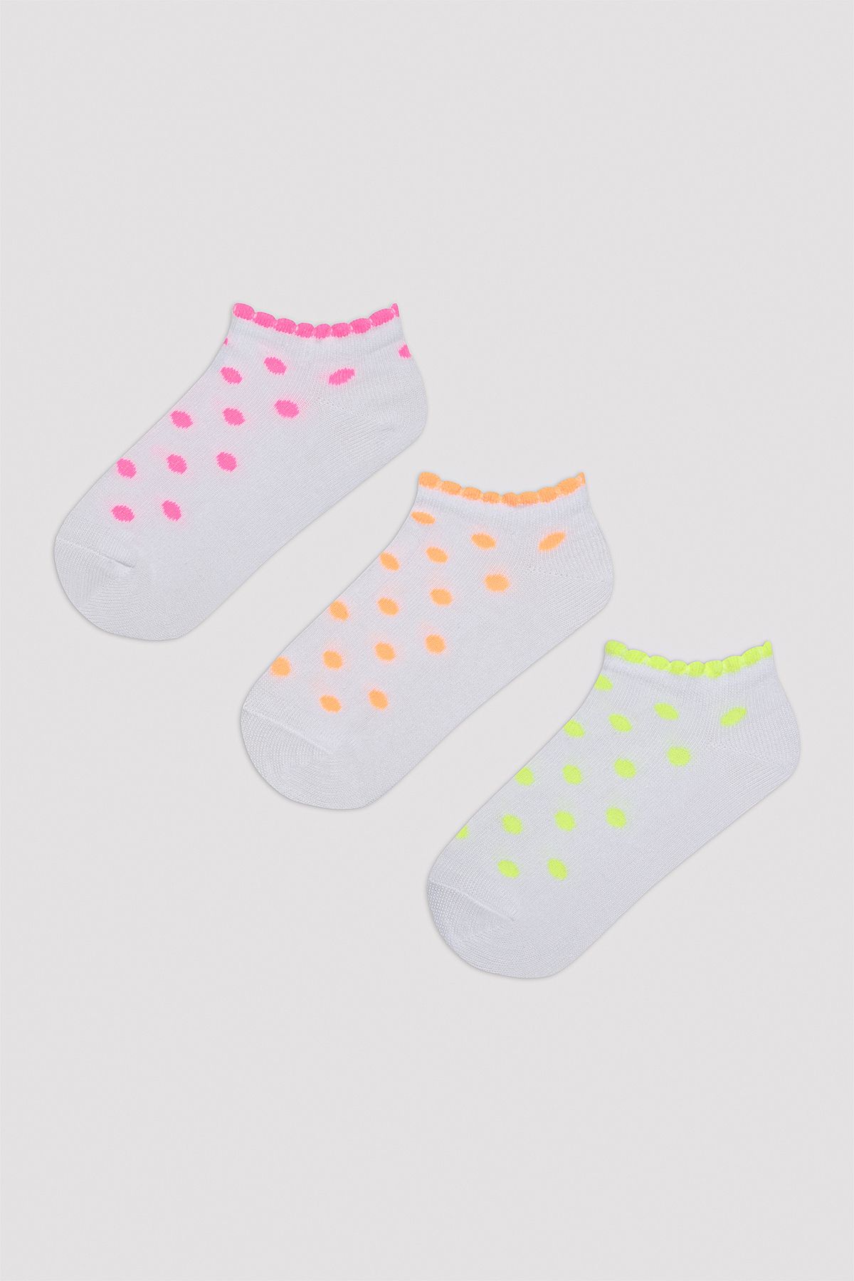 Белые носки из трех предметов Penti Girl's Neon Dots PH6835VG24IY-BYZ