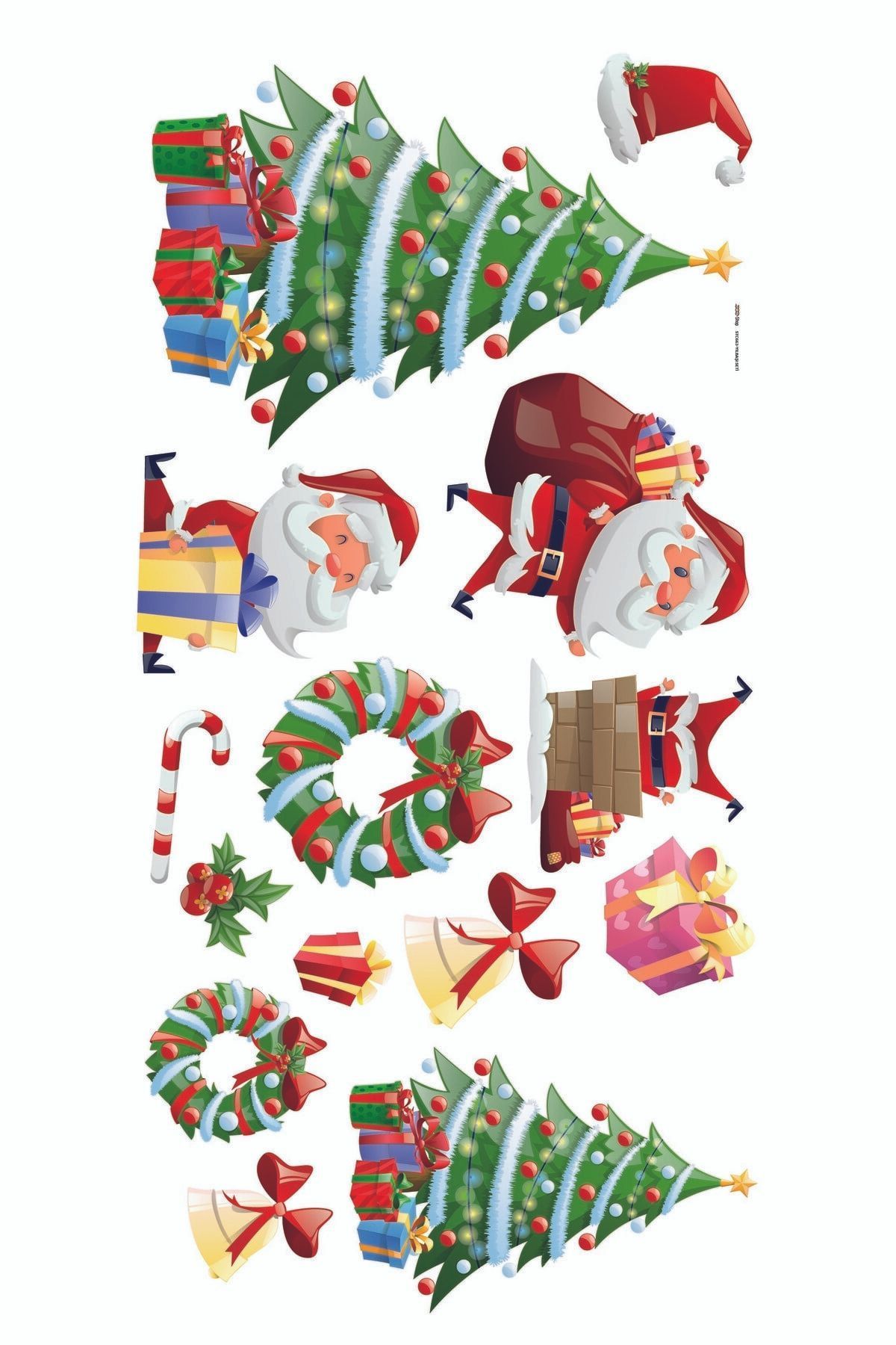 Dijitalya-12 Piece New Year Themed New Year Glass Wall Door Decoration Sticker Decal Set 2