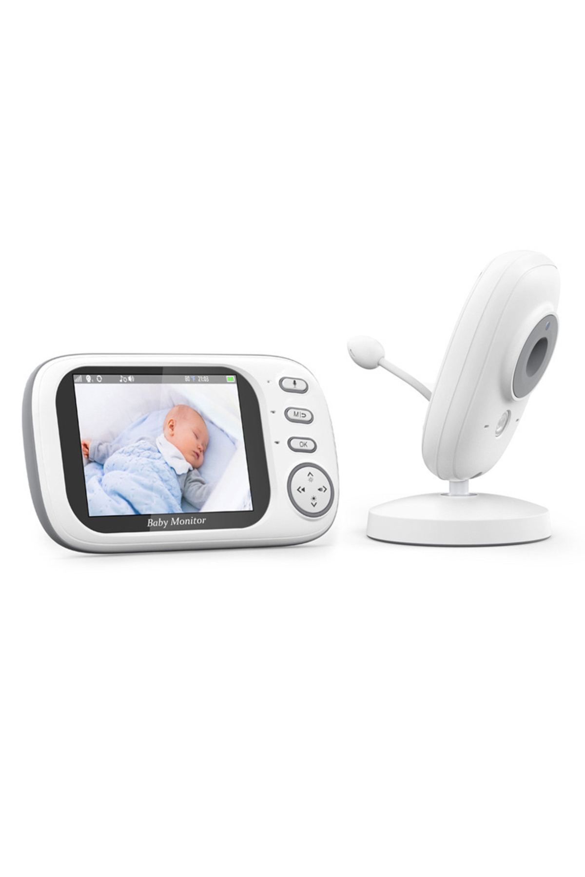 MATECHNO LCD Monitörlü Gece Görüşlü Bebek Kamerası Bebek İzleme Kamerası Oda Sıcaklığı Kontrollü Müzik Çalar fotoğrafı 4 (önizleme)