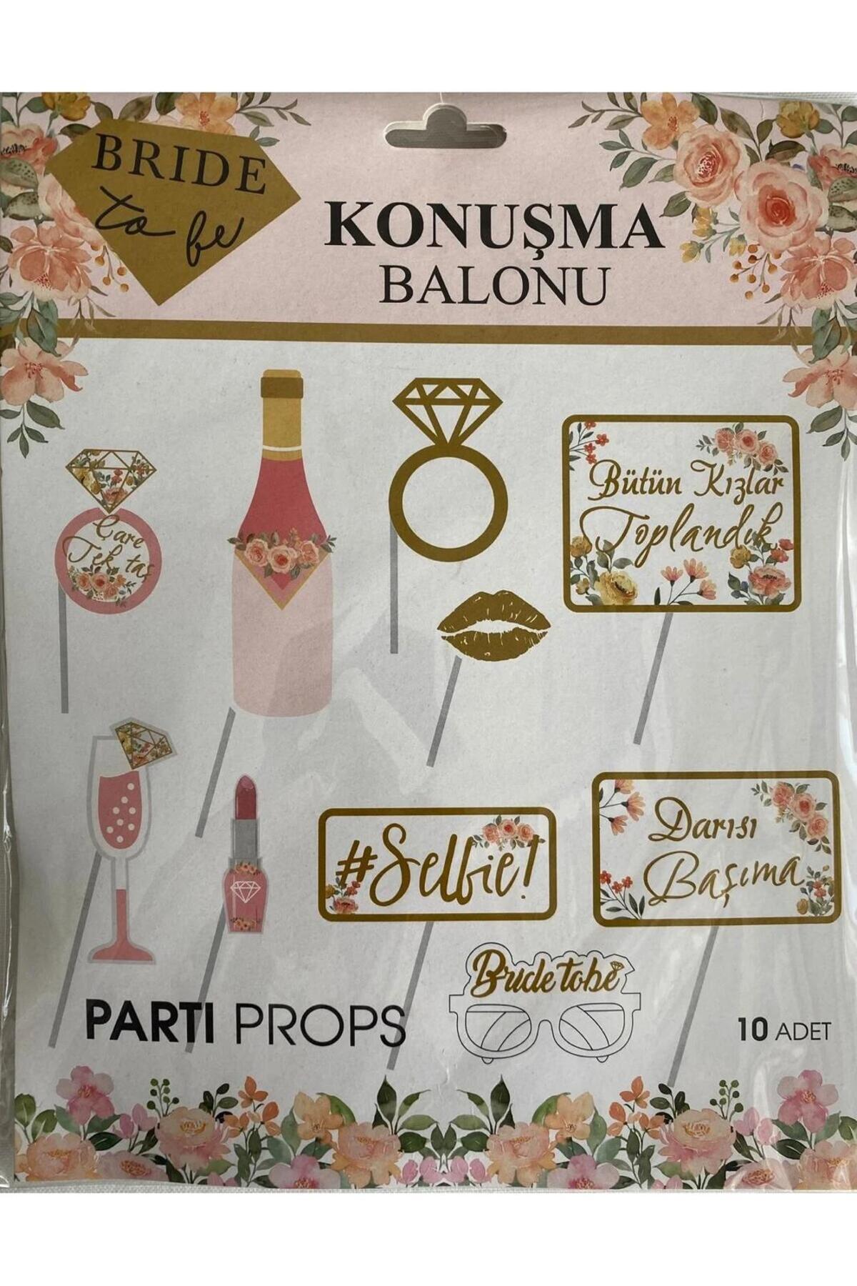 SURPRISE PARTY STORE Bride To Be Teması 10lu Konuşma Balonu Seti Bekarlığa Veda Partisi Konuşma Balonu