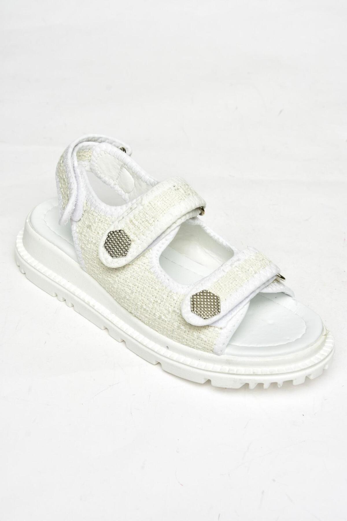 صندل زنانه سفید Fox Shoes | S2671220 اورجینال - تصویر 7