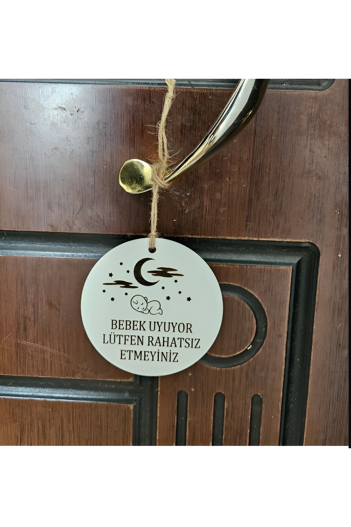 hebmeyy Çocuk Uyku Bebek Uyuyor Ahşap Kapı Askısı Unisex Panda Bebek Tulum Beyaz Bebek Kapı Fırsat Sleep fotoğrafı 3 (önizleme)