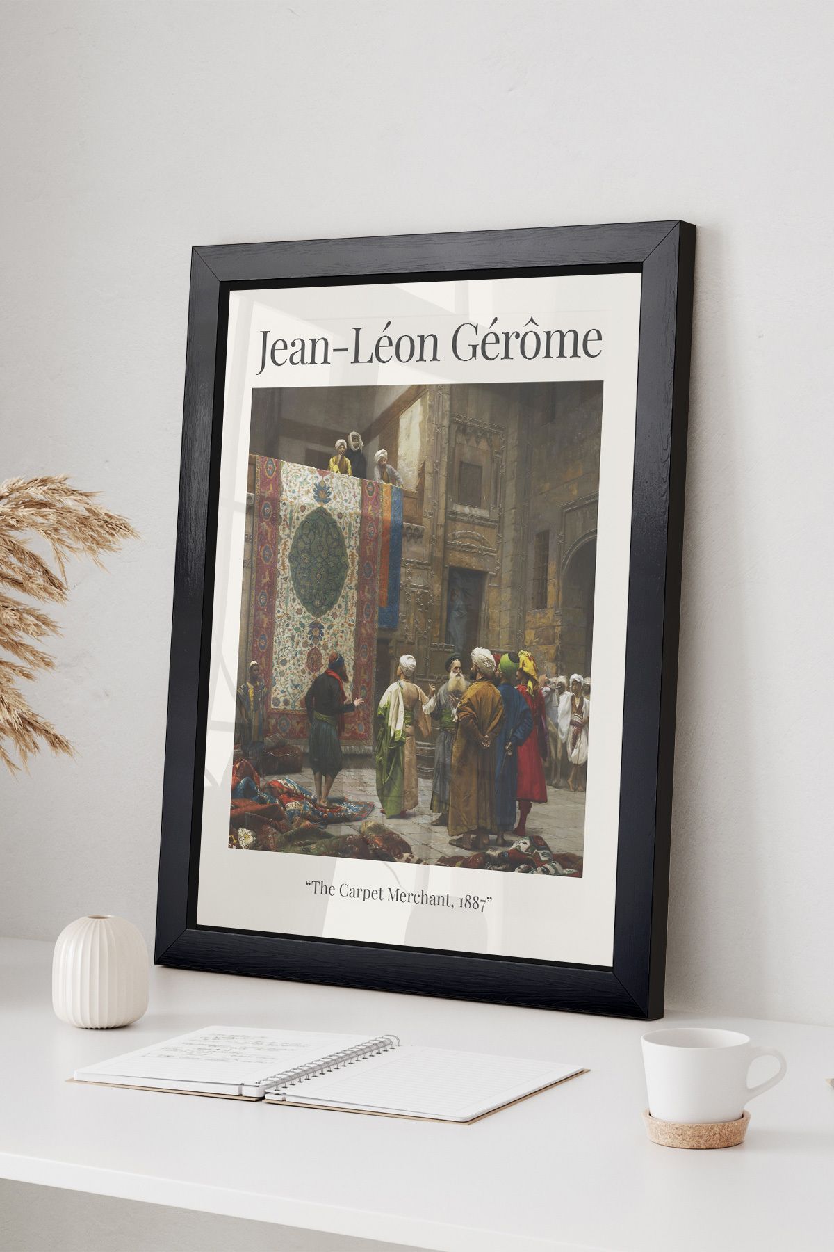 DuoArt-Jean Leon Gerome-Carpet Merchant Famous Works Natural Wood Framed White Poster 2