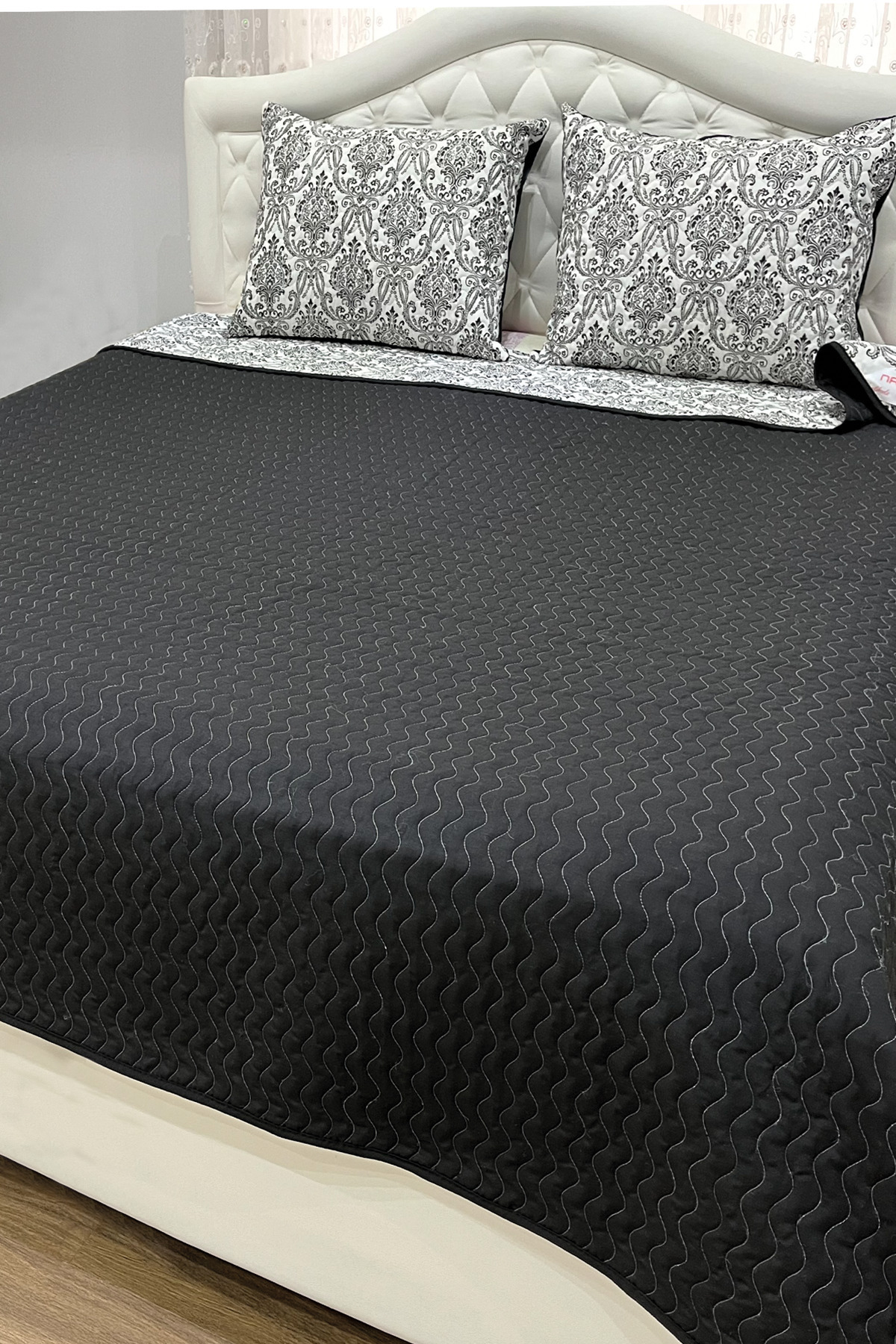 NANOSOFT Battal Boy(Double) Kapitone Yatak Örtüsü Seti 220 x 230 cm - Crown