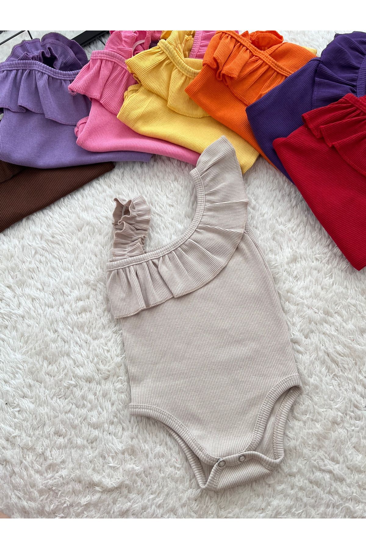 BEJ BEBEK TEK KOL FiTiLLi RiBANA ÇITÇITLI ZIBIN BODY